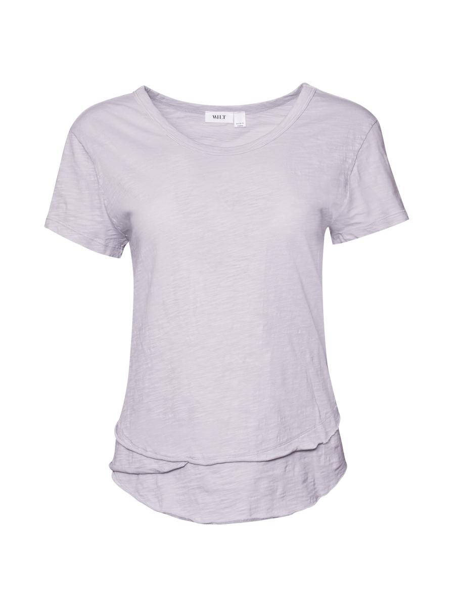 Wilt Women's Mock Layer Raw Hem Tee In Gray