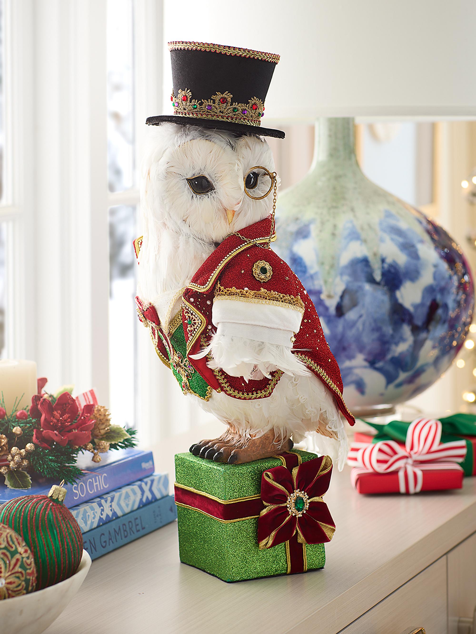 Katherine's Collection Royal Christmas Ball Owl Tabletop Figurine