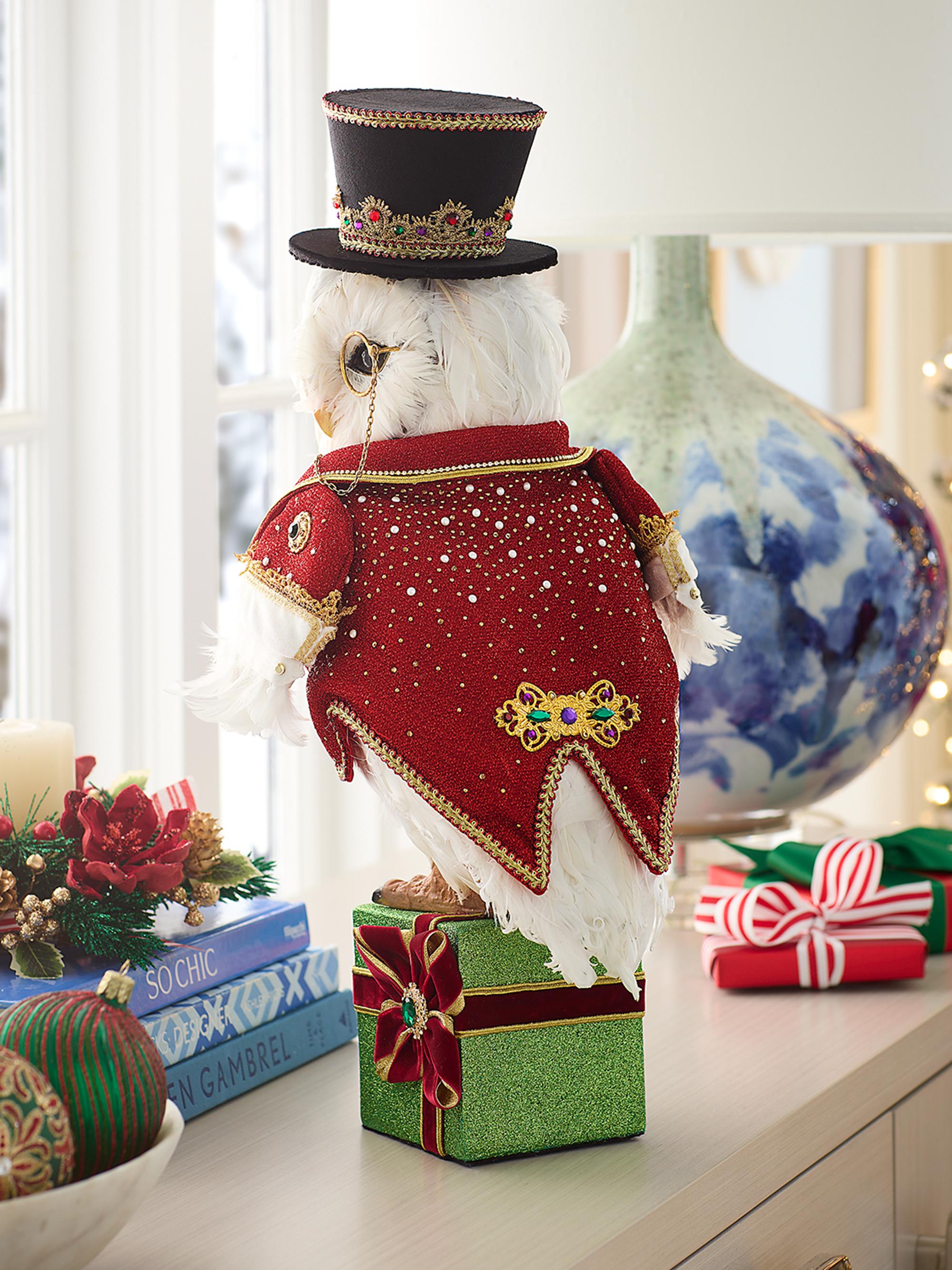 Katherine's Collection Royal Christmas Ball Owl Tabletop Figurine