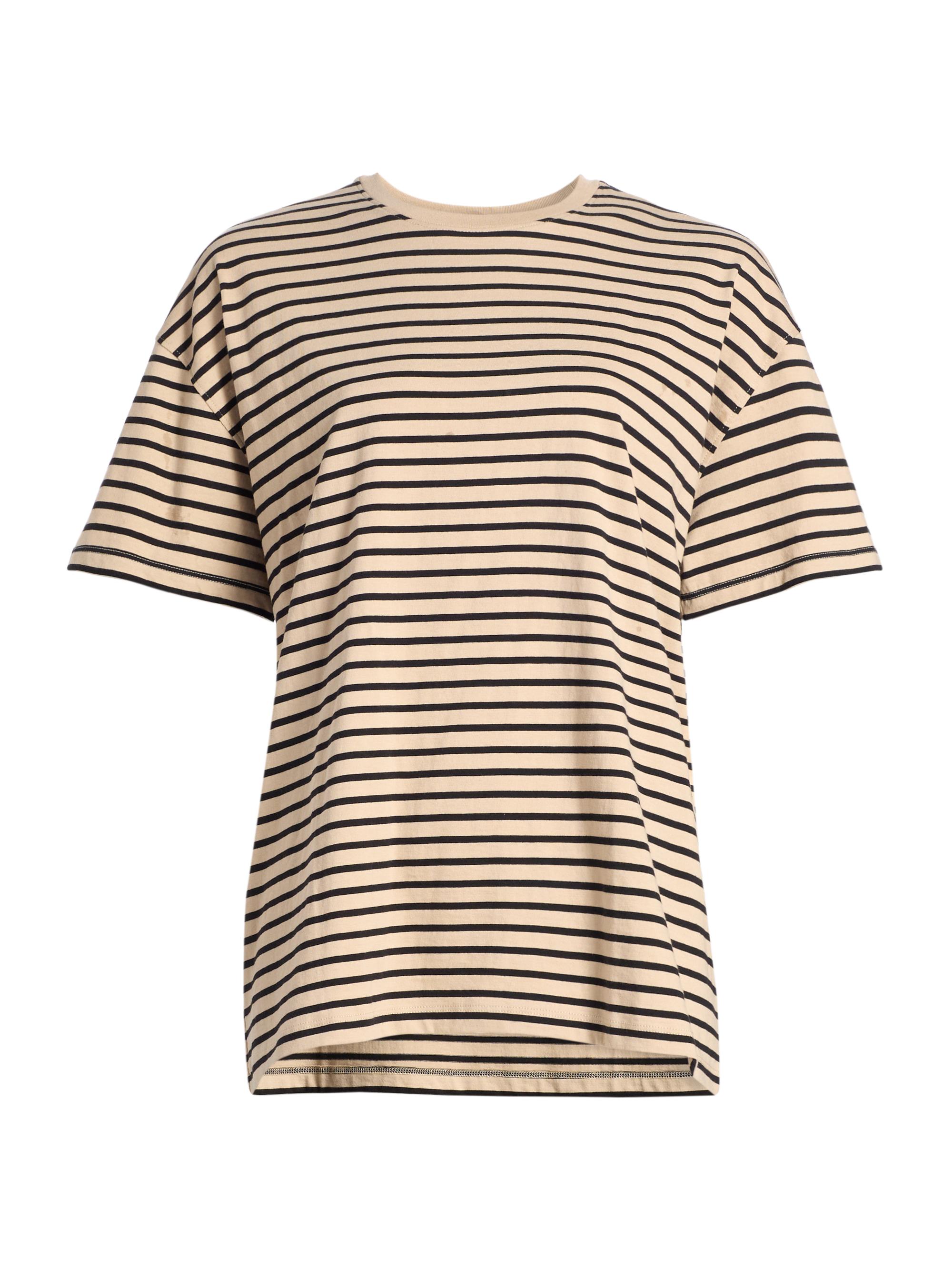 ATM Anthony Thomas Melillo Women's Oversized Striped Heavyweight Jersey T-Shirt - Dune Black