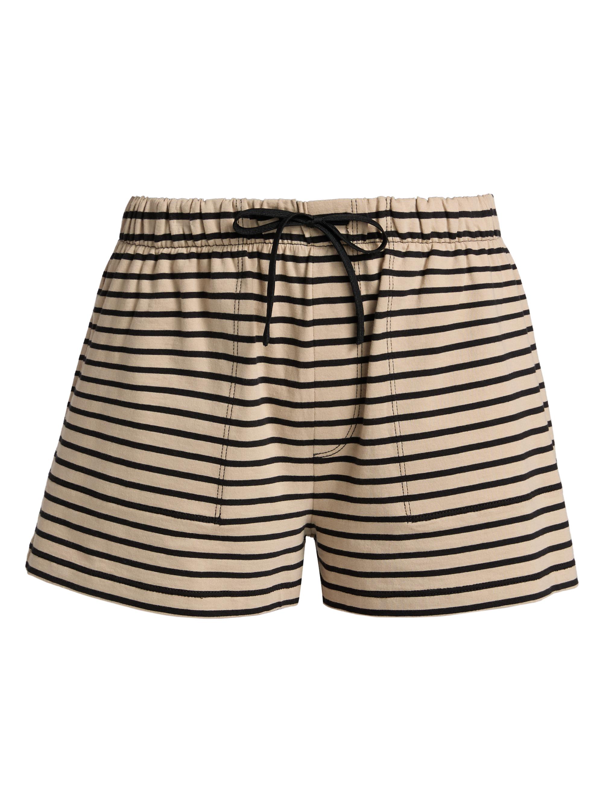 ATM Anthony Thomas Melillo Women's Striped Heavyweight Jersey Drawstring Shorts - Dune Black