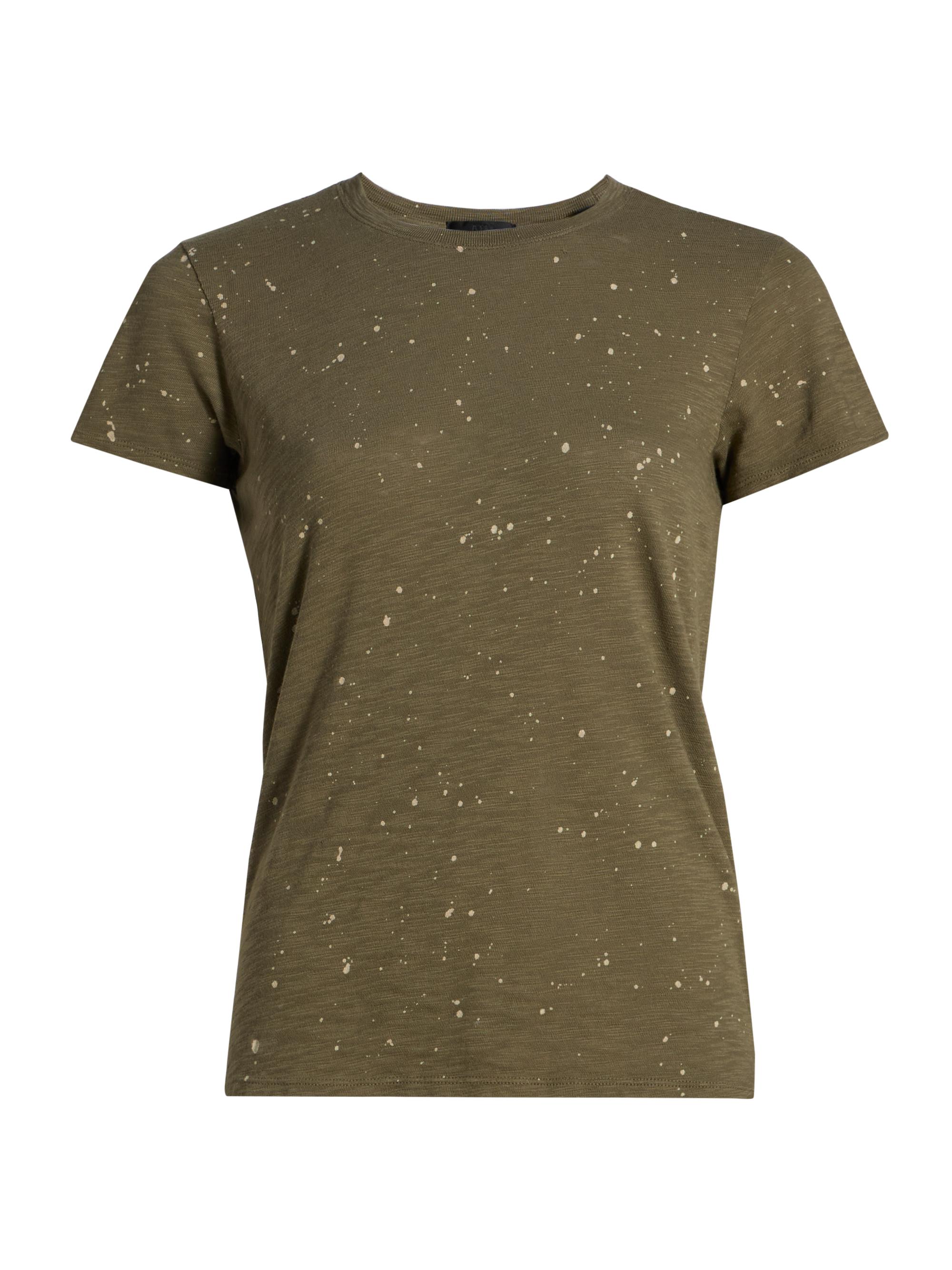 ATM Anthony Thomas Melillo Women's Paint Splatter Cotton Jersey T-Shirt - Army Faded Dune