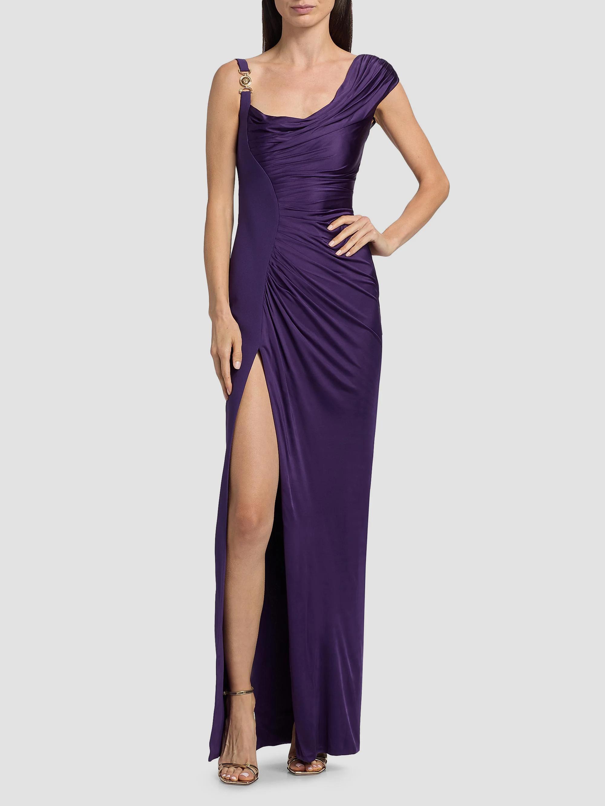 Versace Gathered Jersey Column Gown | Saks Fifth Avenue