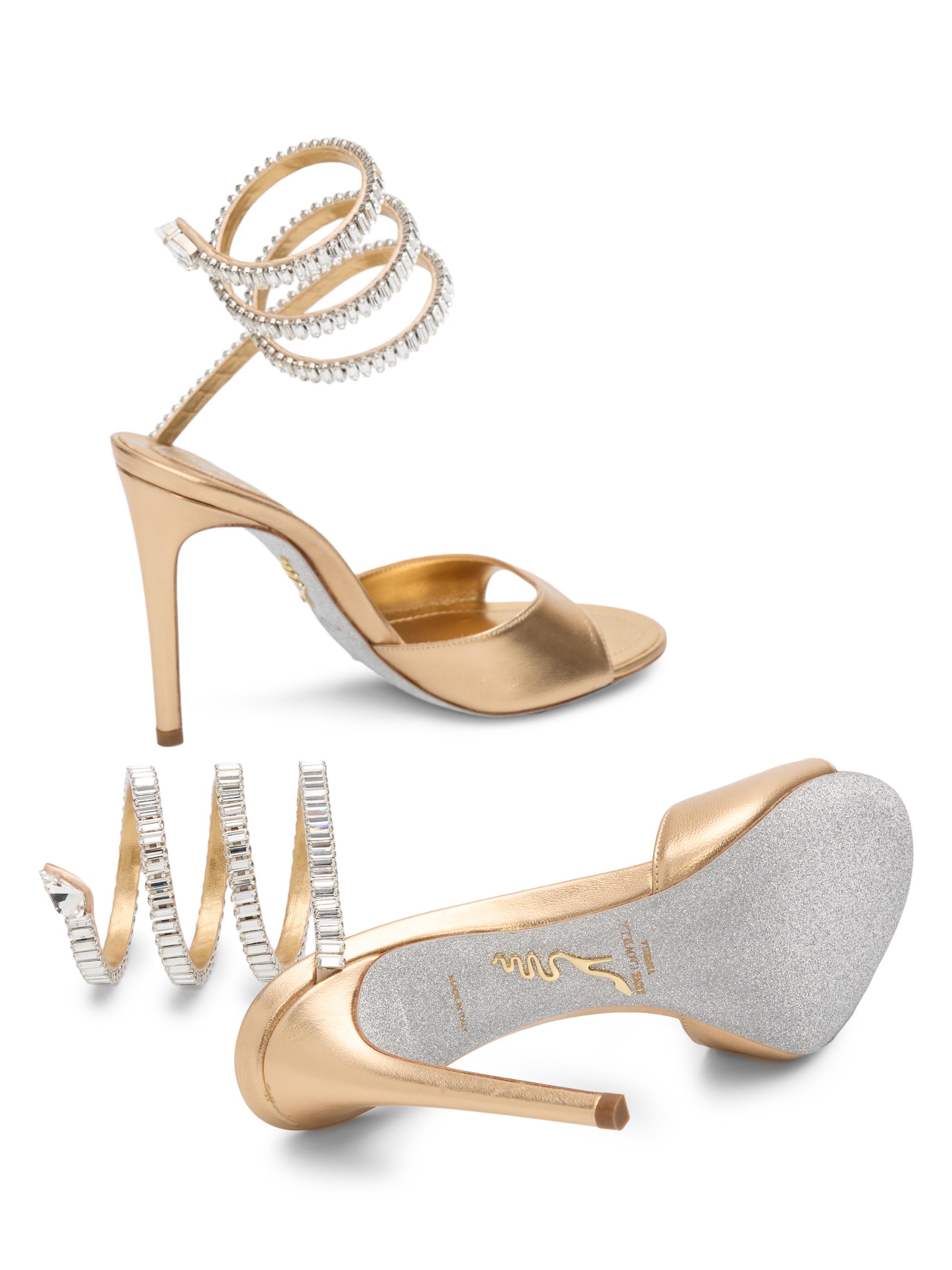 Rene Caovilla 110MM Embellished Wrap Leather Sandals | Saks Fifth