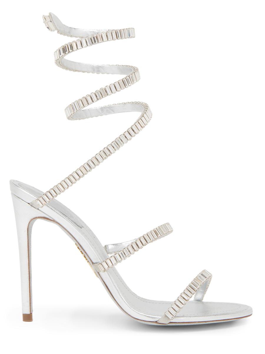 Rene Caovilla 105MM Crystal-Embellished Leather Wrap Sandals