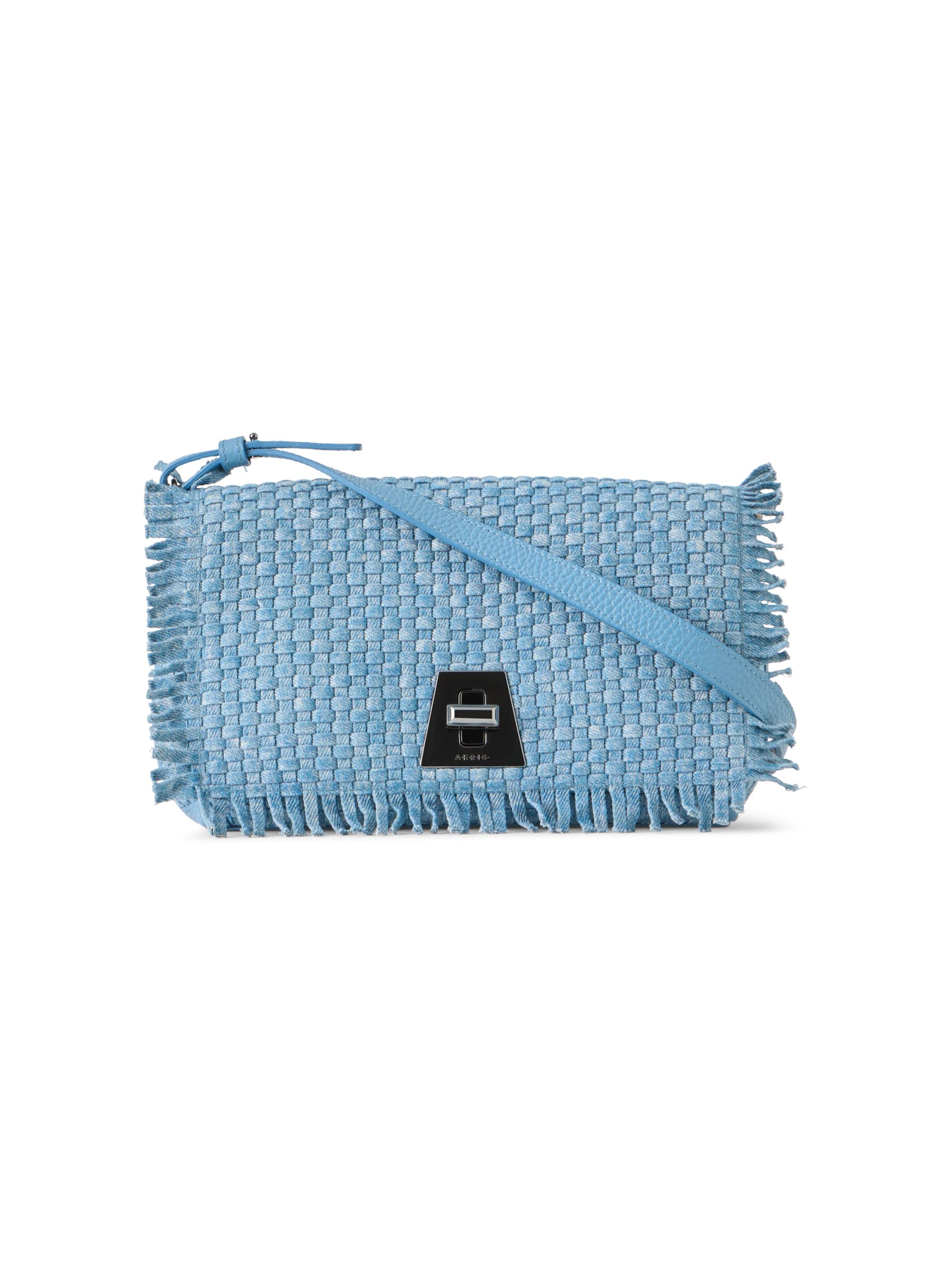 Akris Women's Anouk Fringed Woven Crossbody Bag - Grey Sky