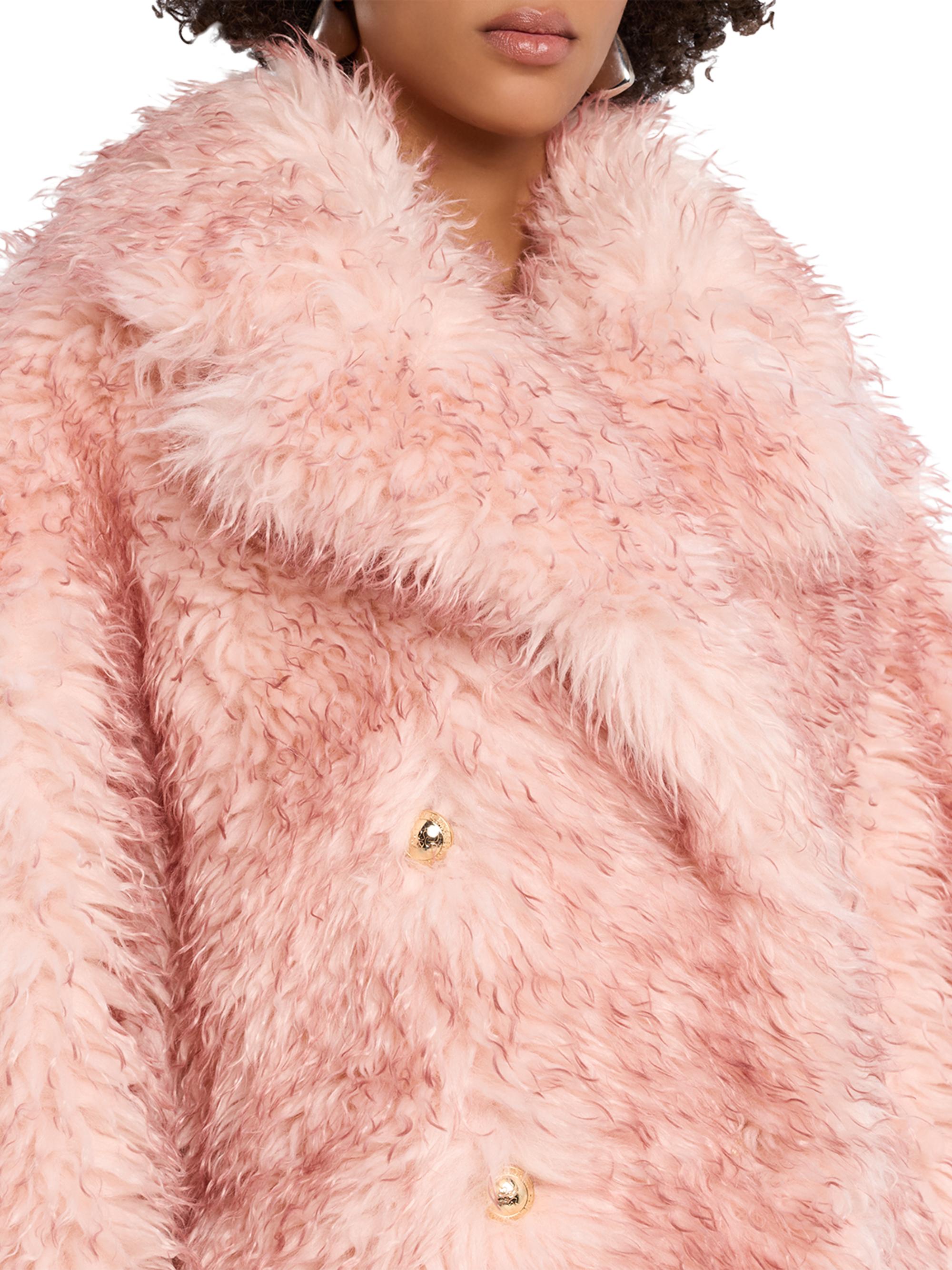 Ganni Faux-Fur Double-Breasted Coat | Saks Fifth Avenue