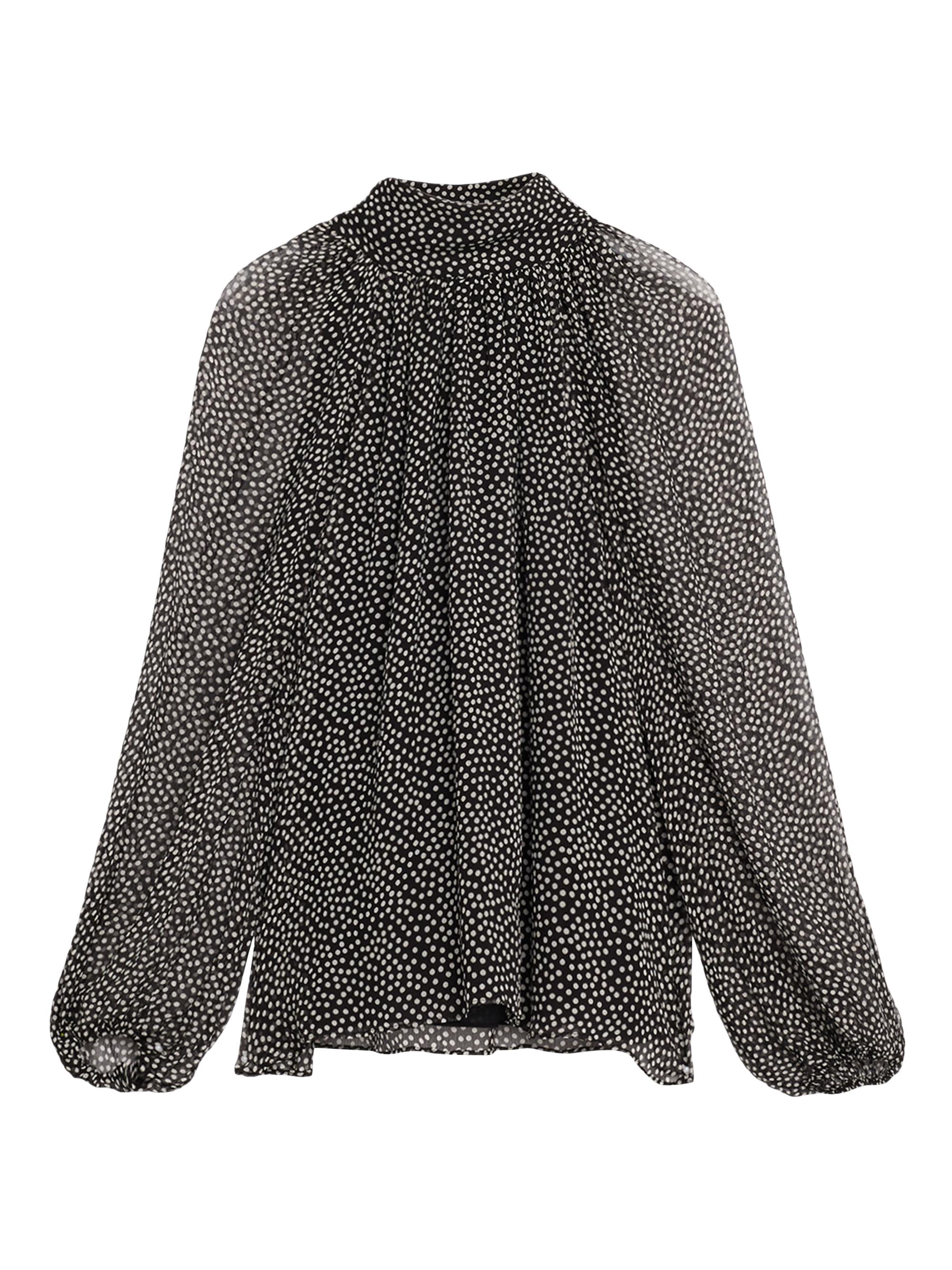 Ramy Brook Women's Suzanne Polka-Dot Silk Blouse - Black