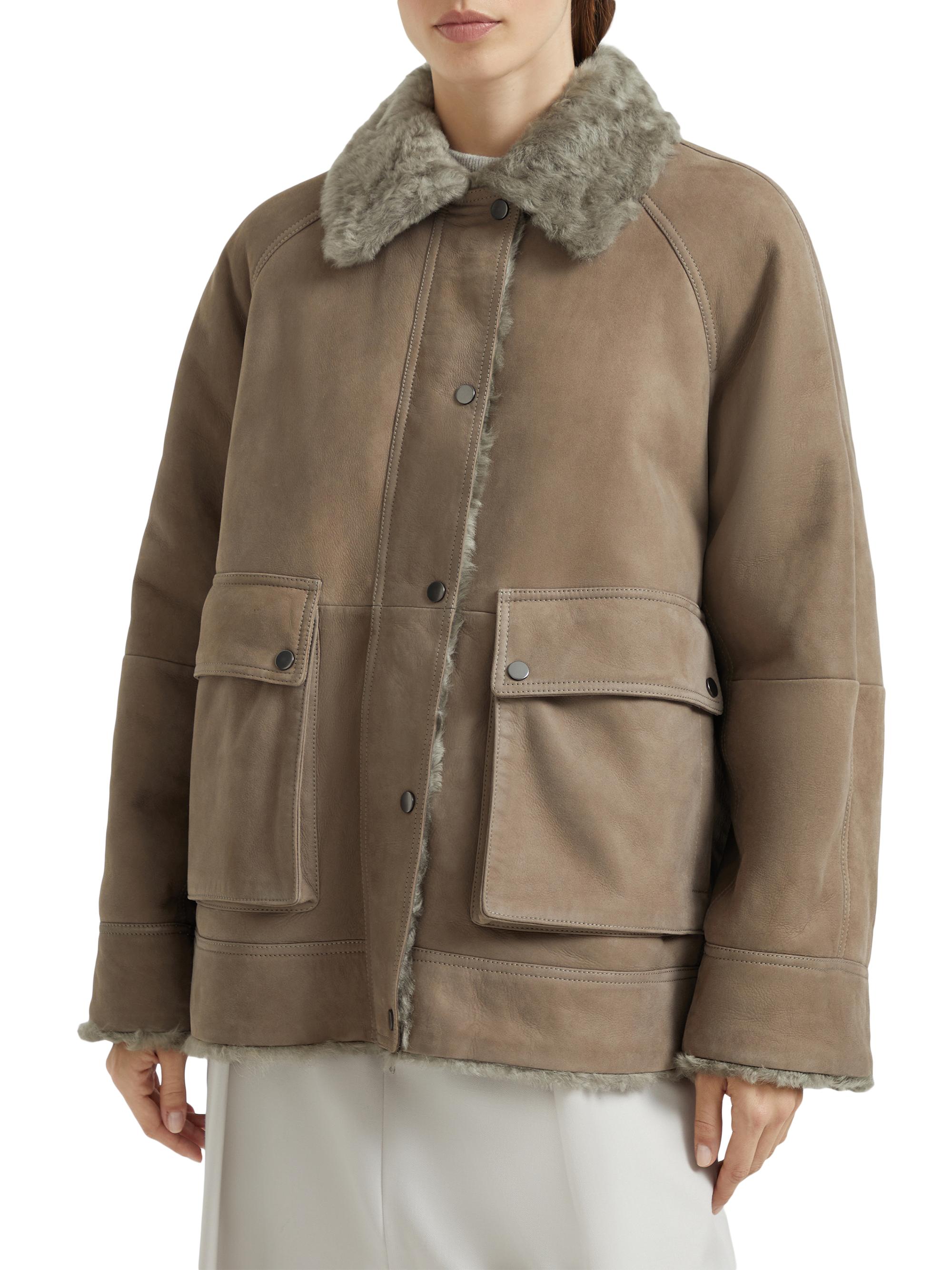 Brunello Cucinelli Fuzzy Shearling Outerwear Jacket | Saks Fifth