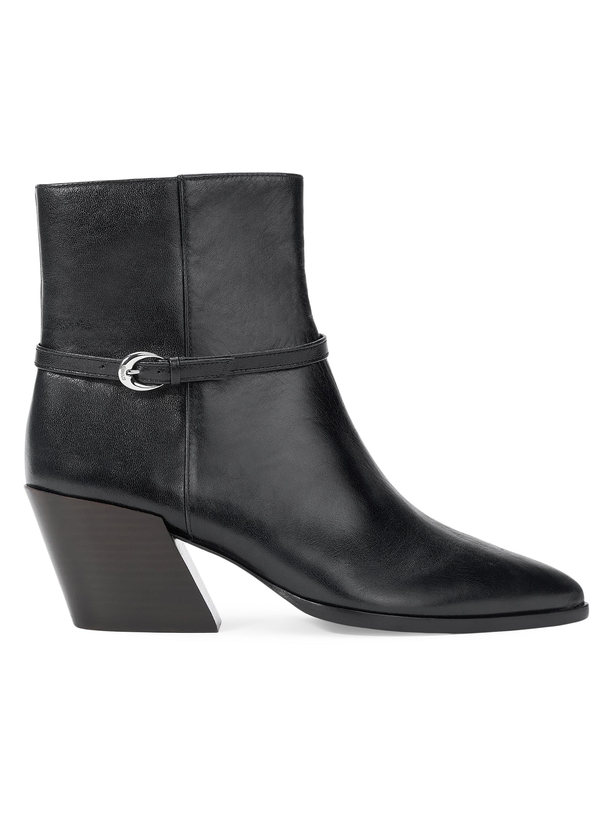 Staud Women's Austen 50MM Buckle-Detail Leather Ankle Boots - Black