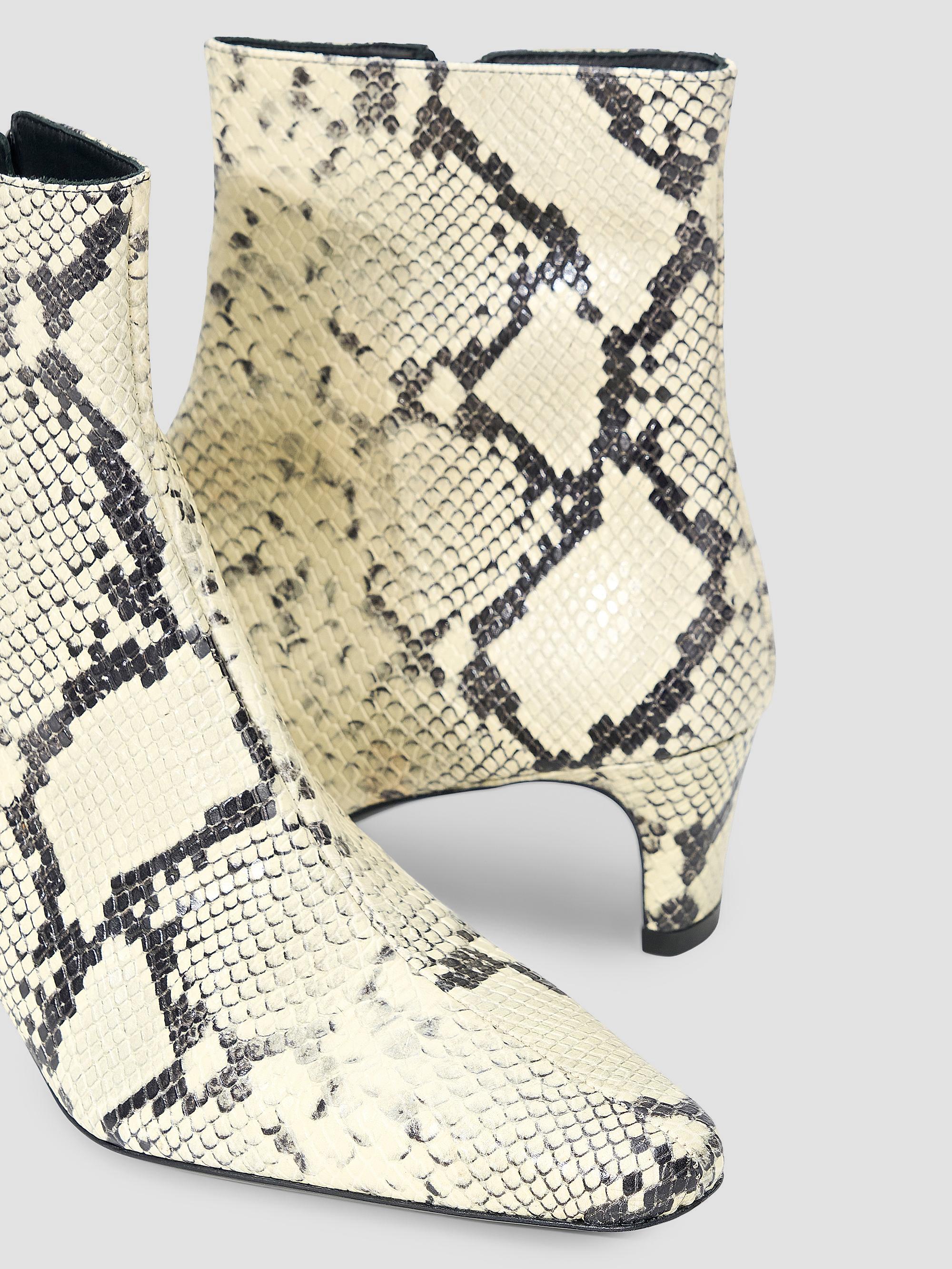 STAUD Wally 55MM Snake-Embossed Leather Ankle Boots | Saks Fifth