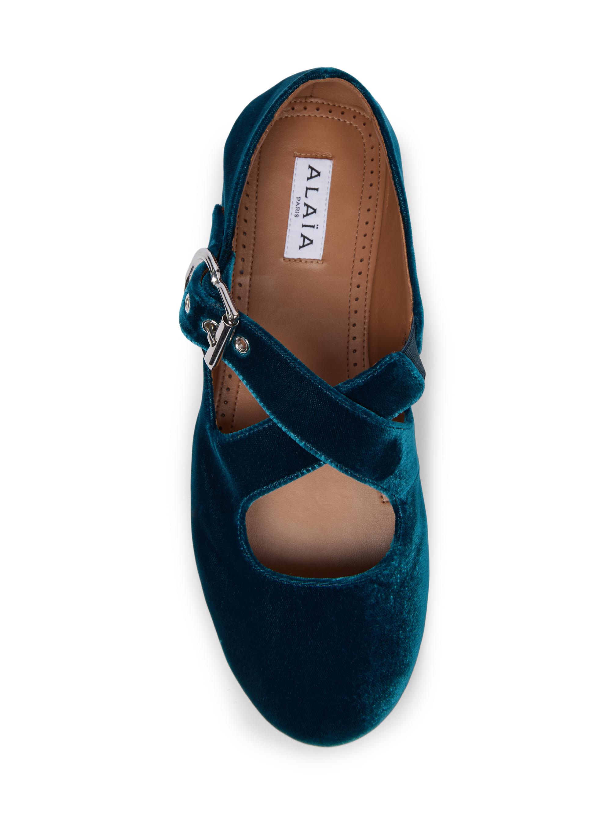 Alaïa Velvet Crisscross Ballet Flats | Saks Fifth Avenue