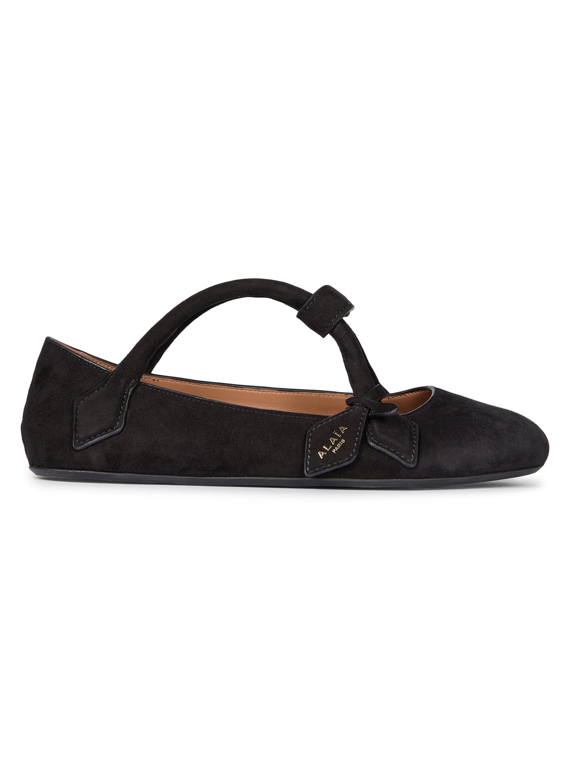 Alaïa Women's Suede Ballet Flats - Noir
