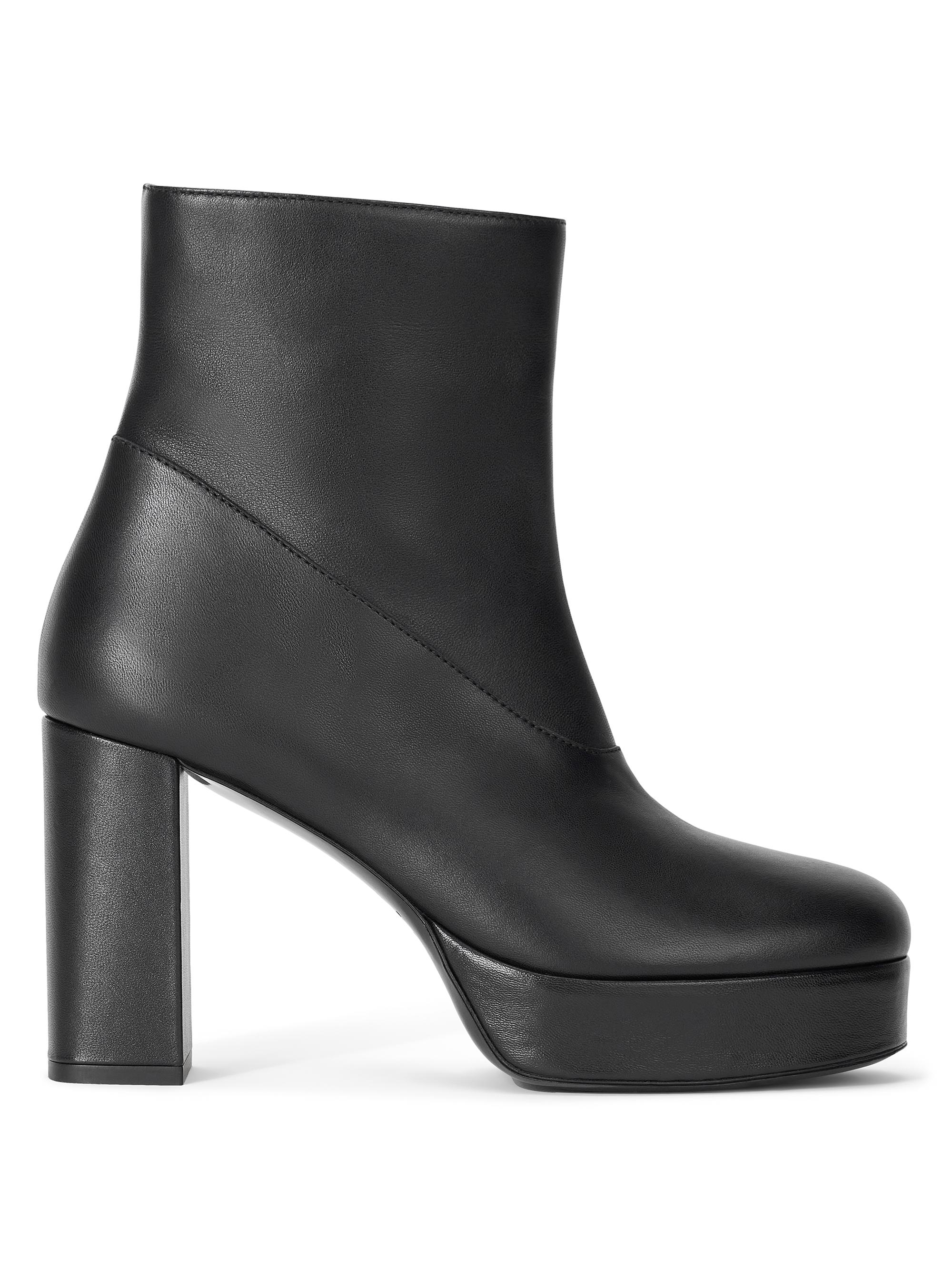 Staud Women's Jodie 100MM Leather Platform Ankle Boots - Black