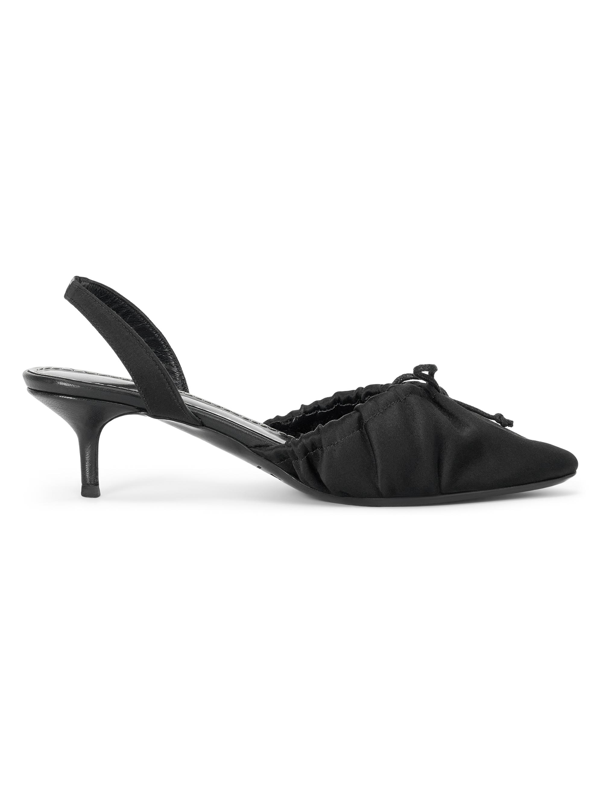 Staud Women's Alba Satin Ballet Slingback Pumps - Black Satin