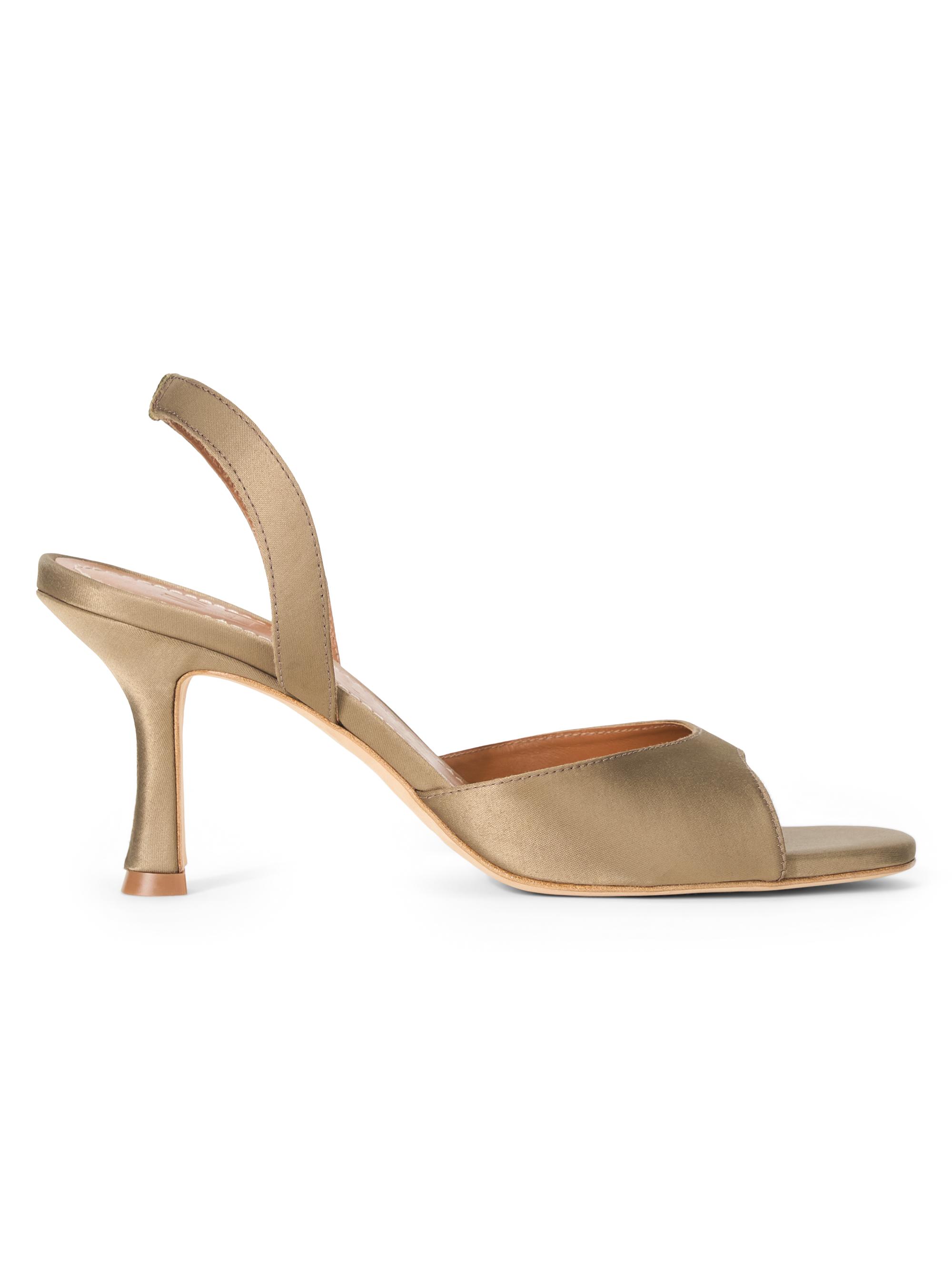 Staud Women's Brigitte Satin Slingback Sandals - Truffle