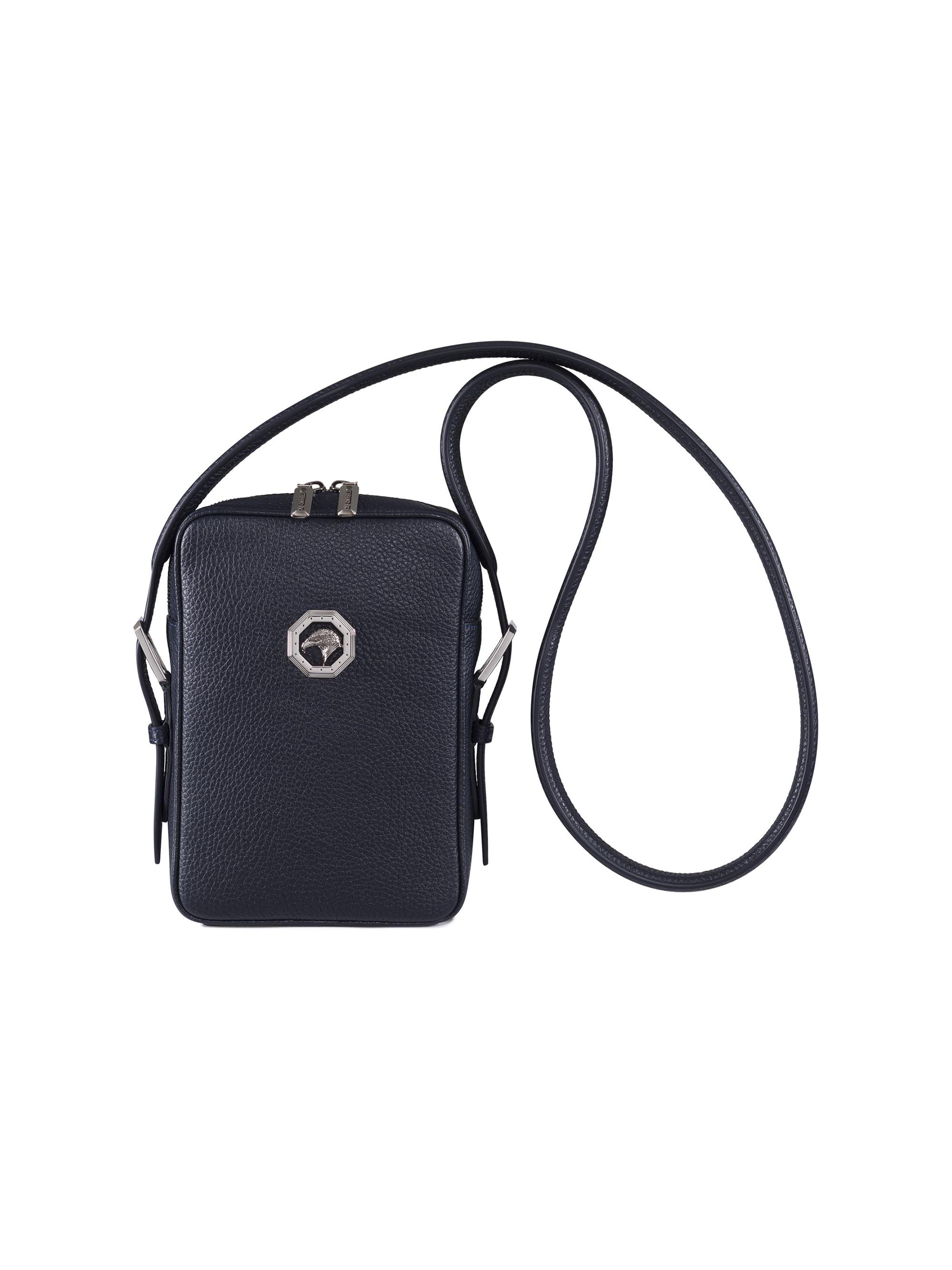 Stefano Ricci Men's Calfskin Leather Messenger Bag - Dark Blue