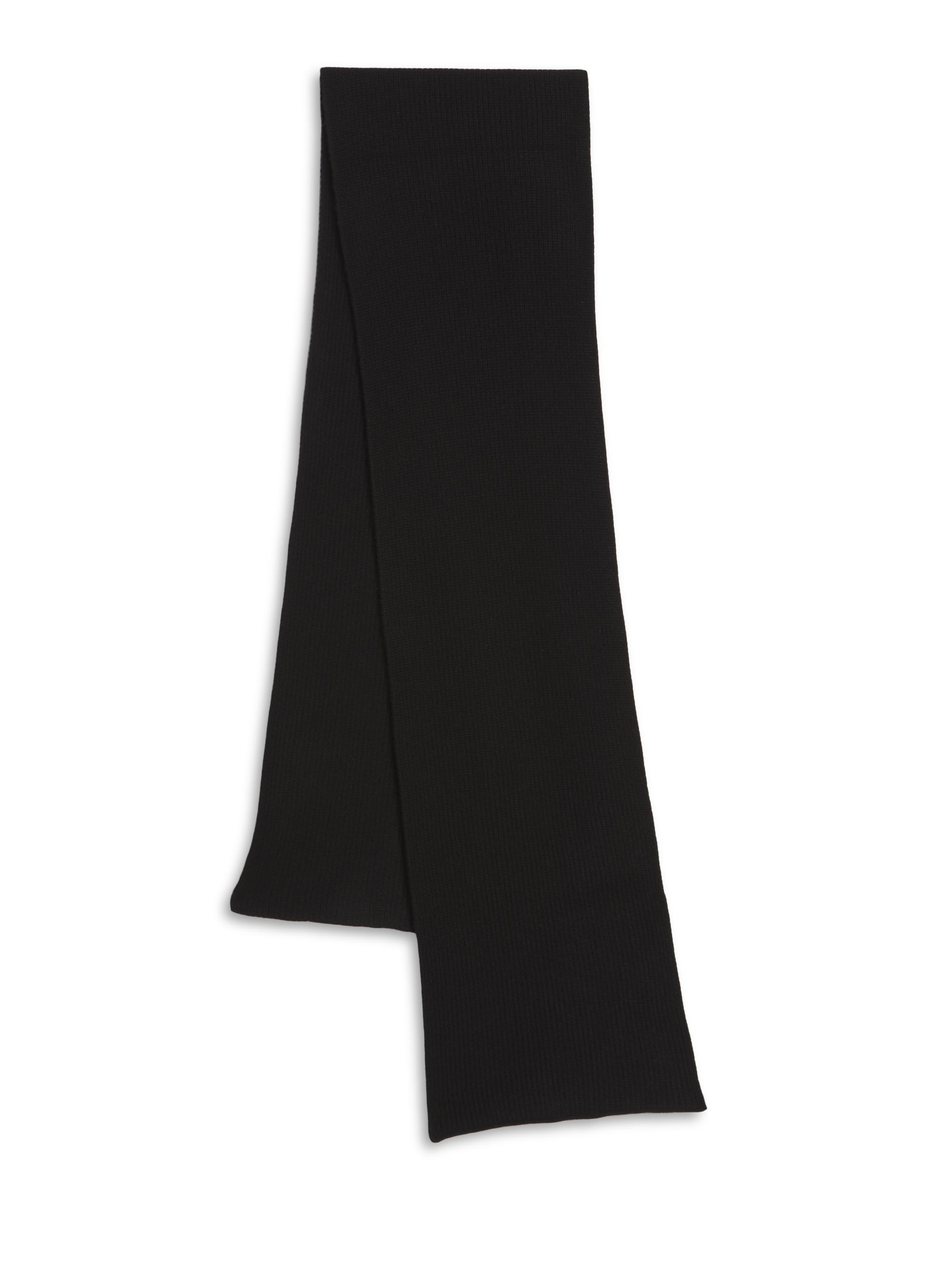 Saks Fifth Avenue Men's Rib-Knit Cashmere Scarf - Black