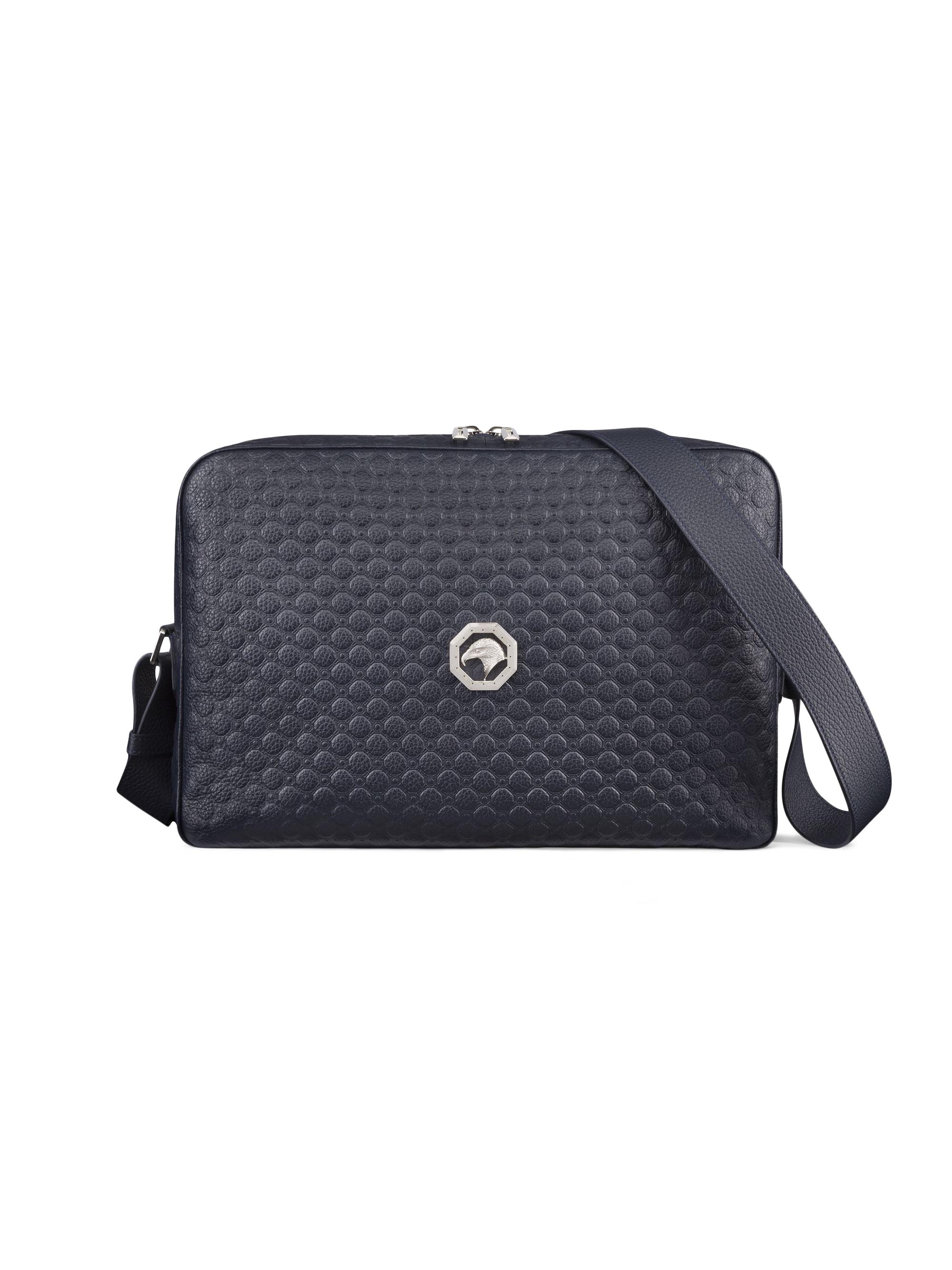 Stefano Ricci Men's Handmade Calfskin Leather Messenger Bag - Black