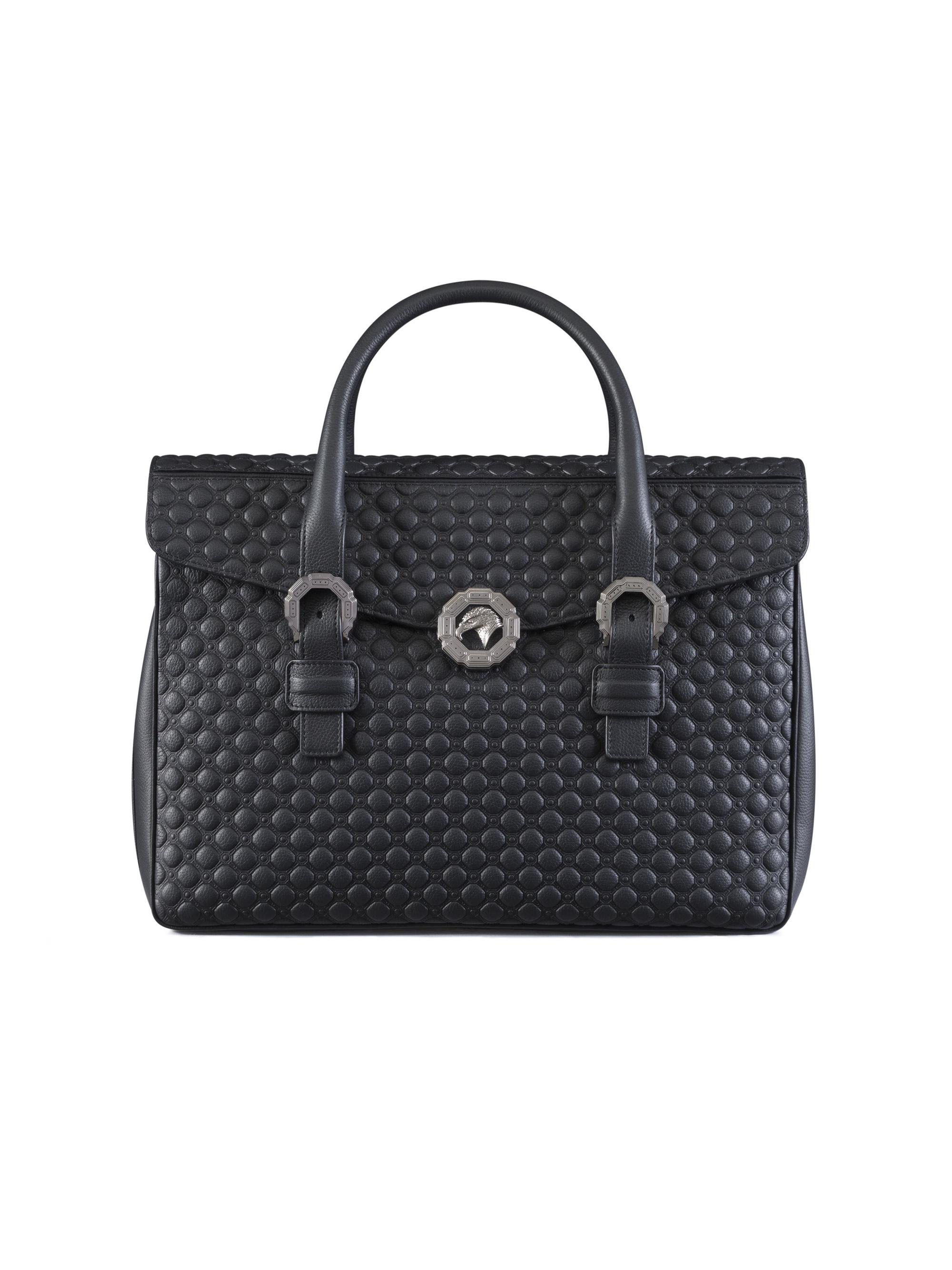 Stefano Ricci Men's Calfskin Leather Briefcase - Black