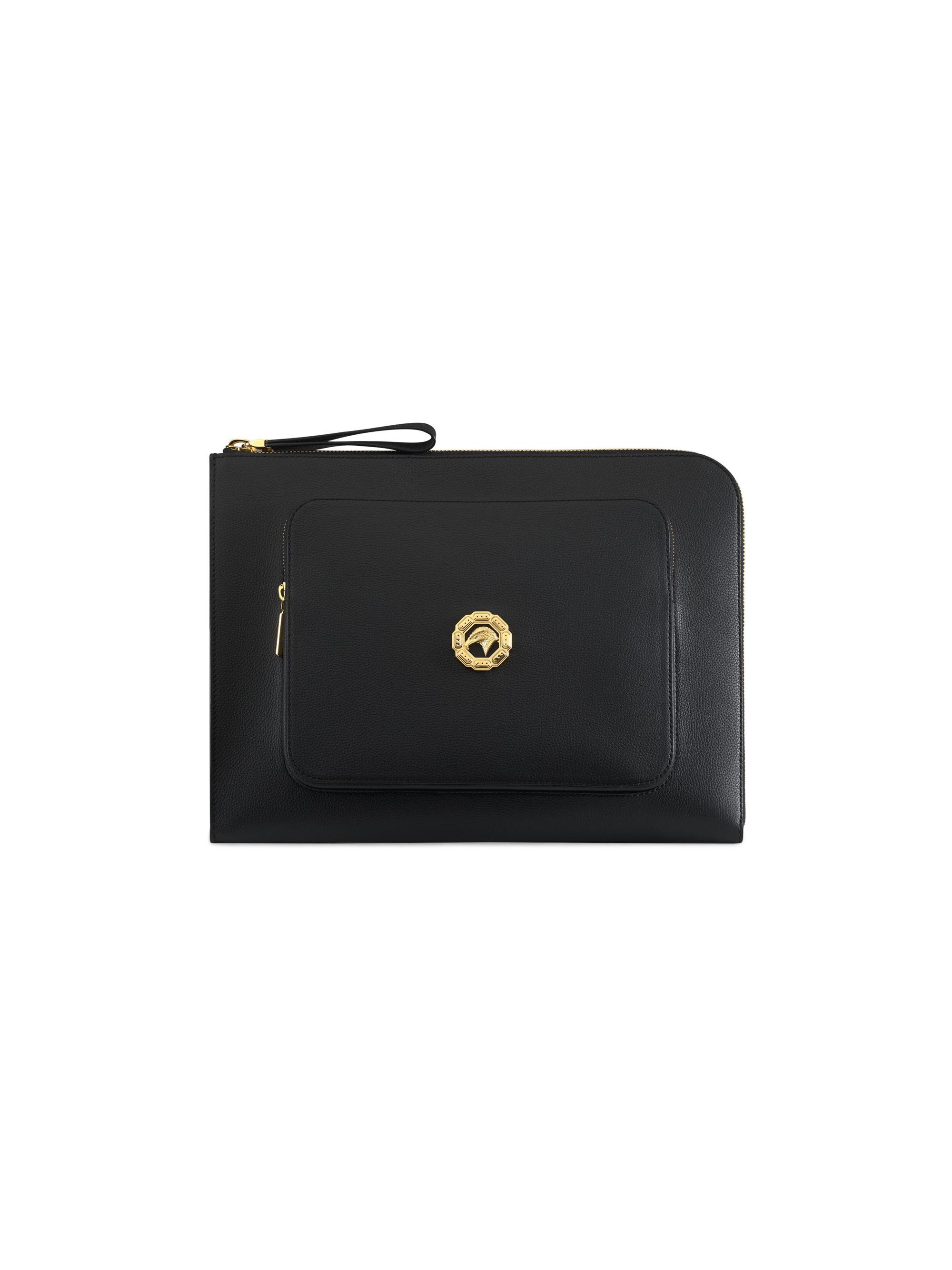 Stefano Ricci Men's Calfskin Leather Portfolio Bag - Black