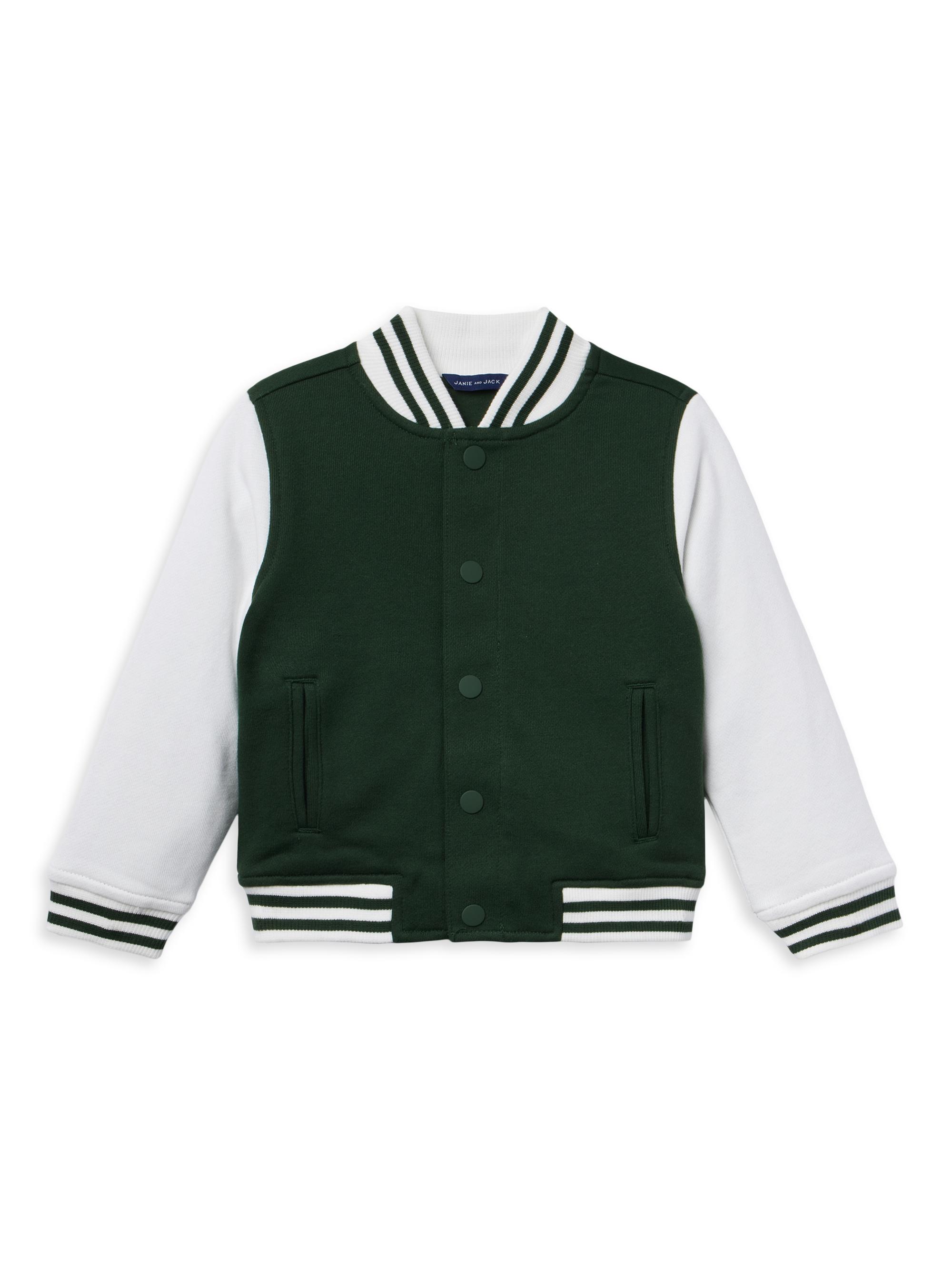 Janie and Jack Baby, Little Boy's & Boy's The Classic Bomber Jacket - Green