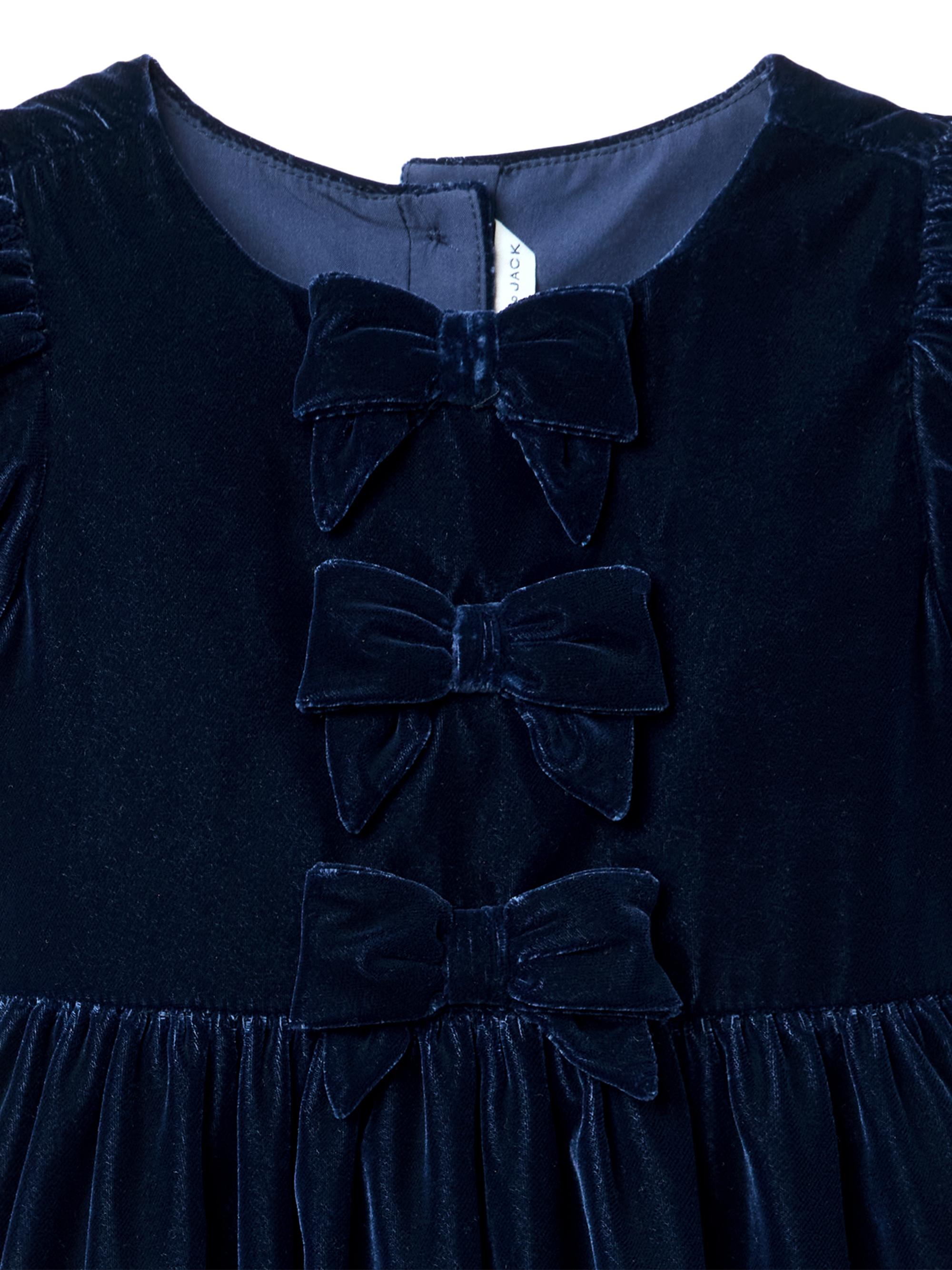 janie and jack blue velvet dress Velvet blue dress with baguette embroidery