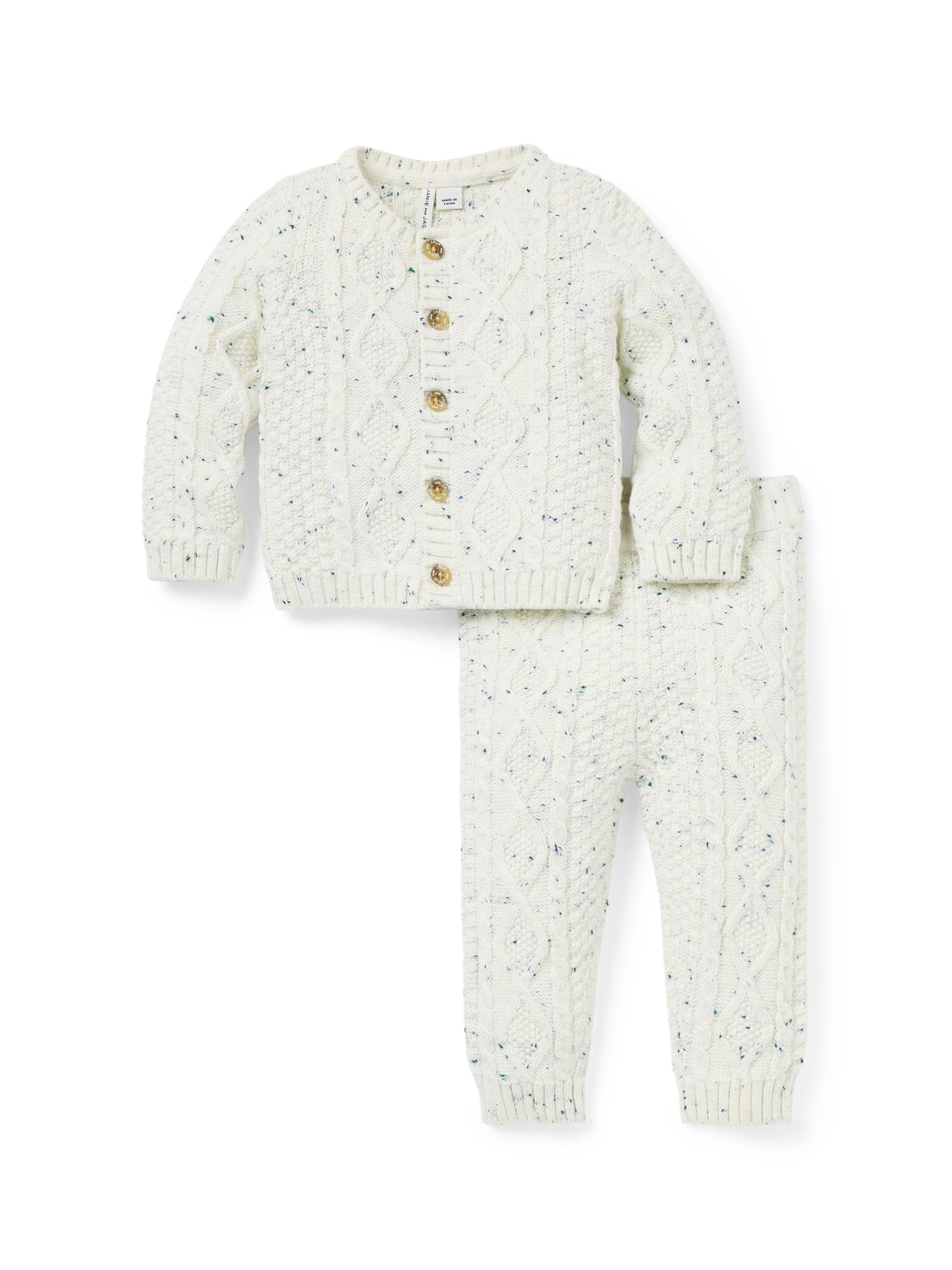 Janie and Jack Baby Girl's 2-Piece Cable-Knit Cotton Cardigan & Pants Set -  18 Months