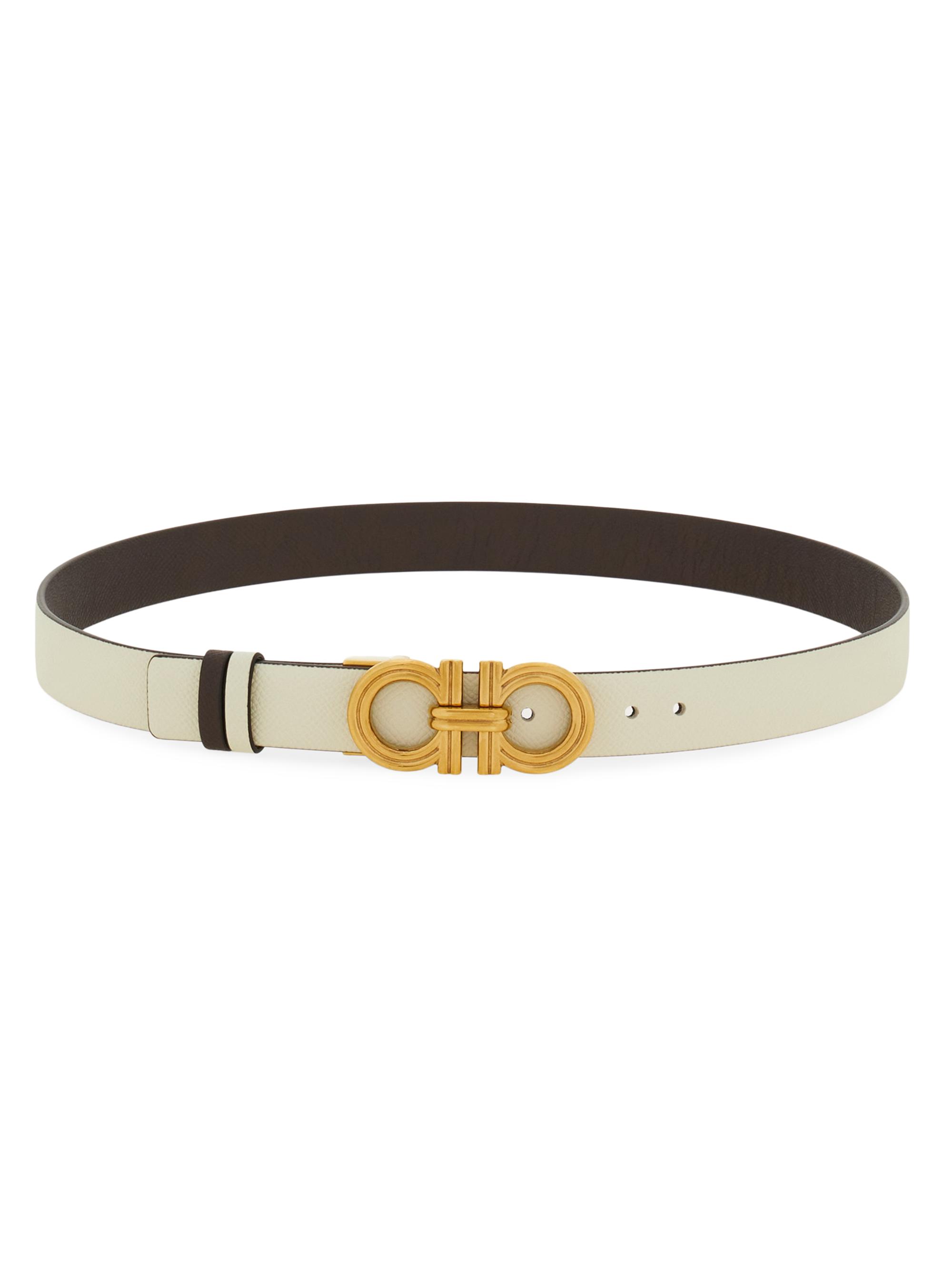 FERRAGAMO Women's Donna Reversible Leather Belt - Nero