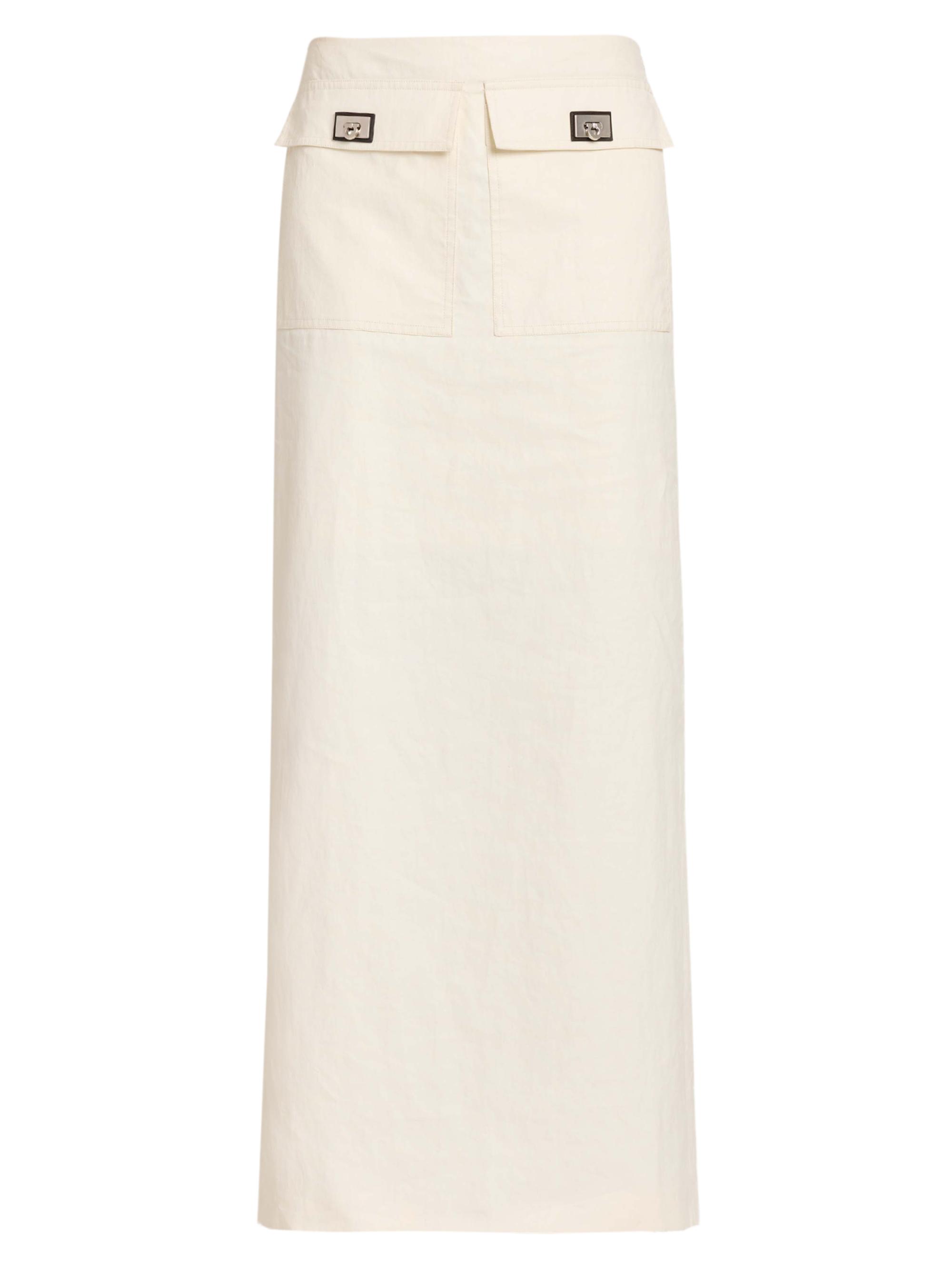 FERRAGAMO Women's Linen Maxi Skirt - Mascarpone Off White