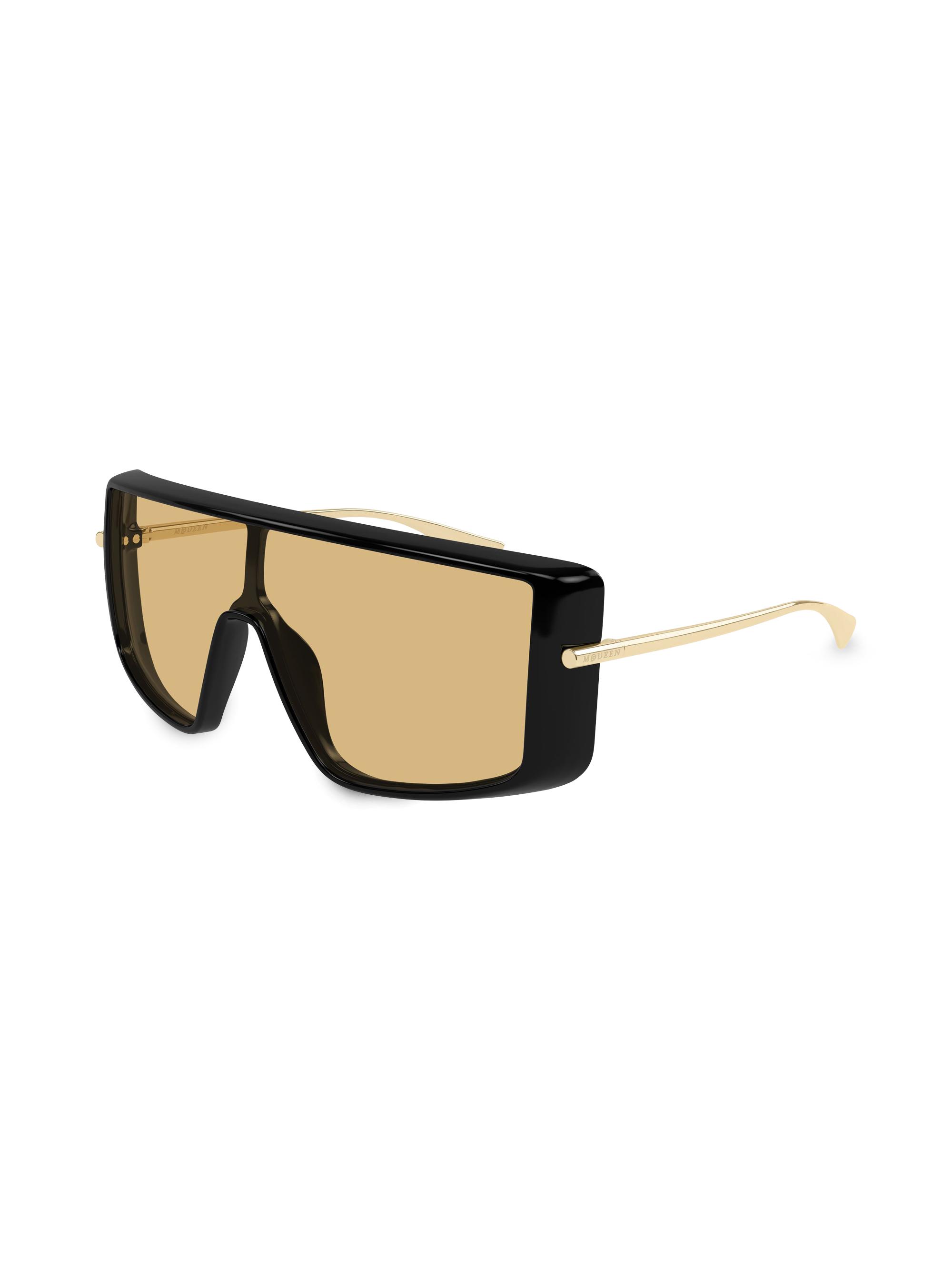 McQueen Women's T-Bar Visor 99MM Rectangular Sunglasses - Black Brown