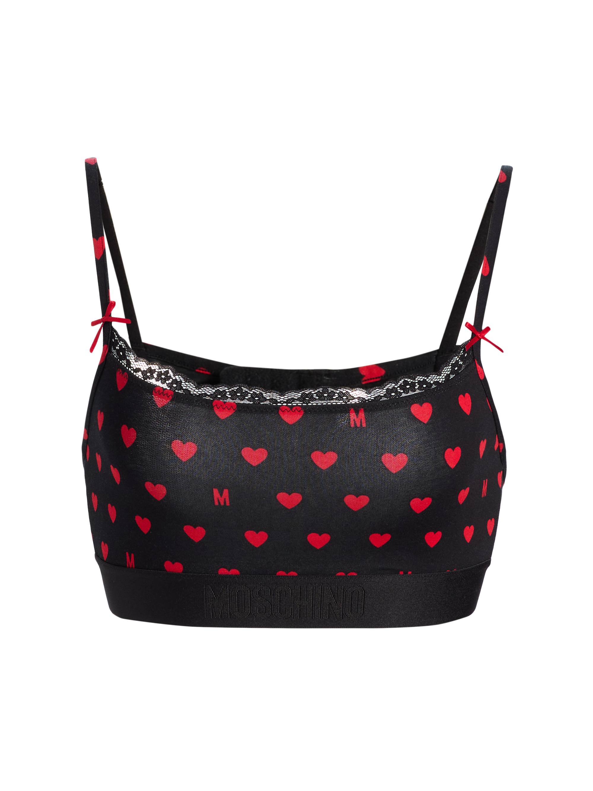 Moschino Women's Intimo Donna M Hearts Bralette - Multi Black