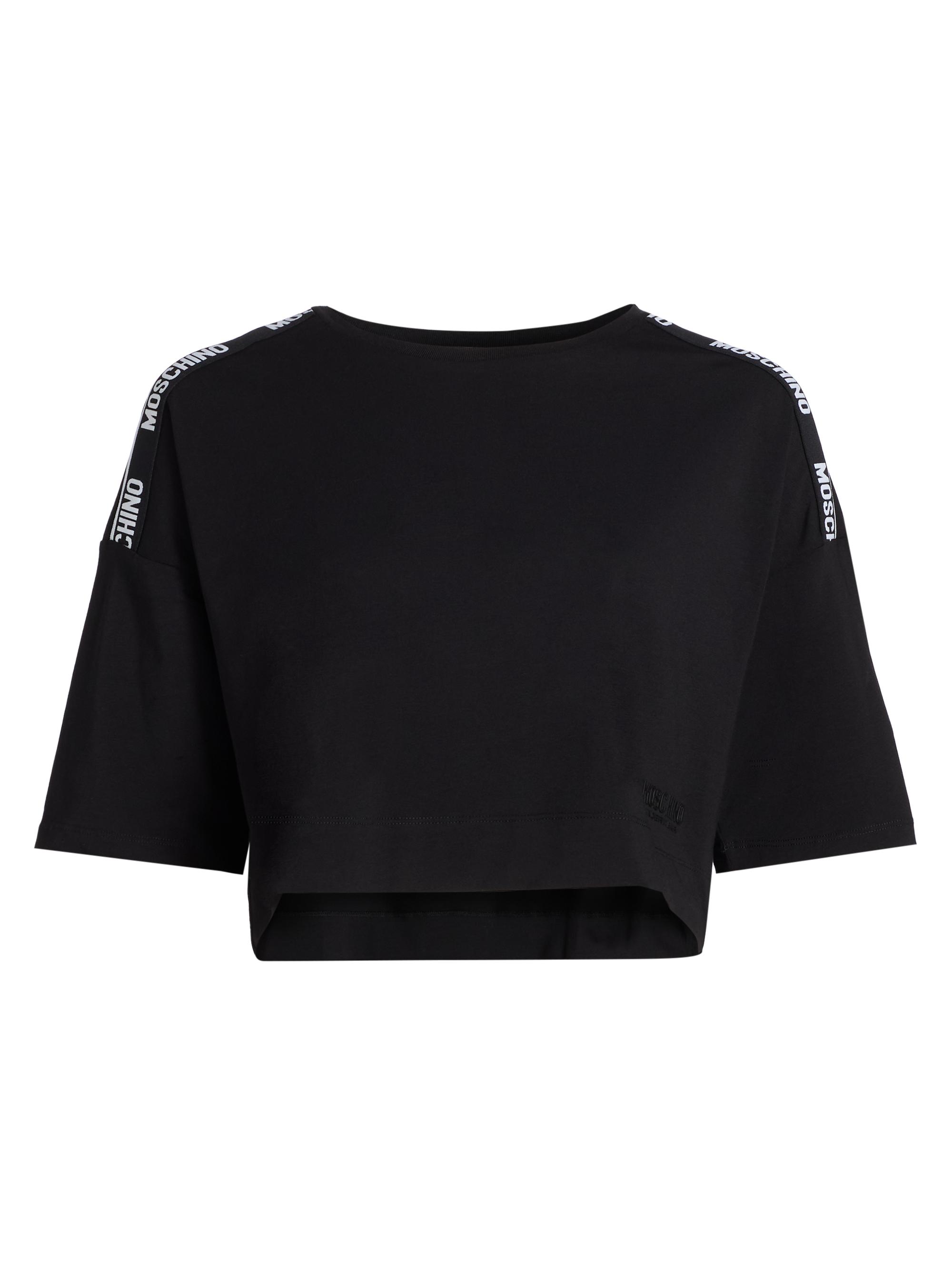 Moschino Women's  Intimo Donna Stretch-Cotton Crop T-Shirt - Black