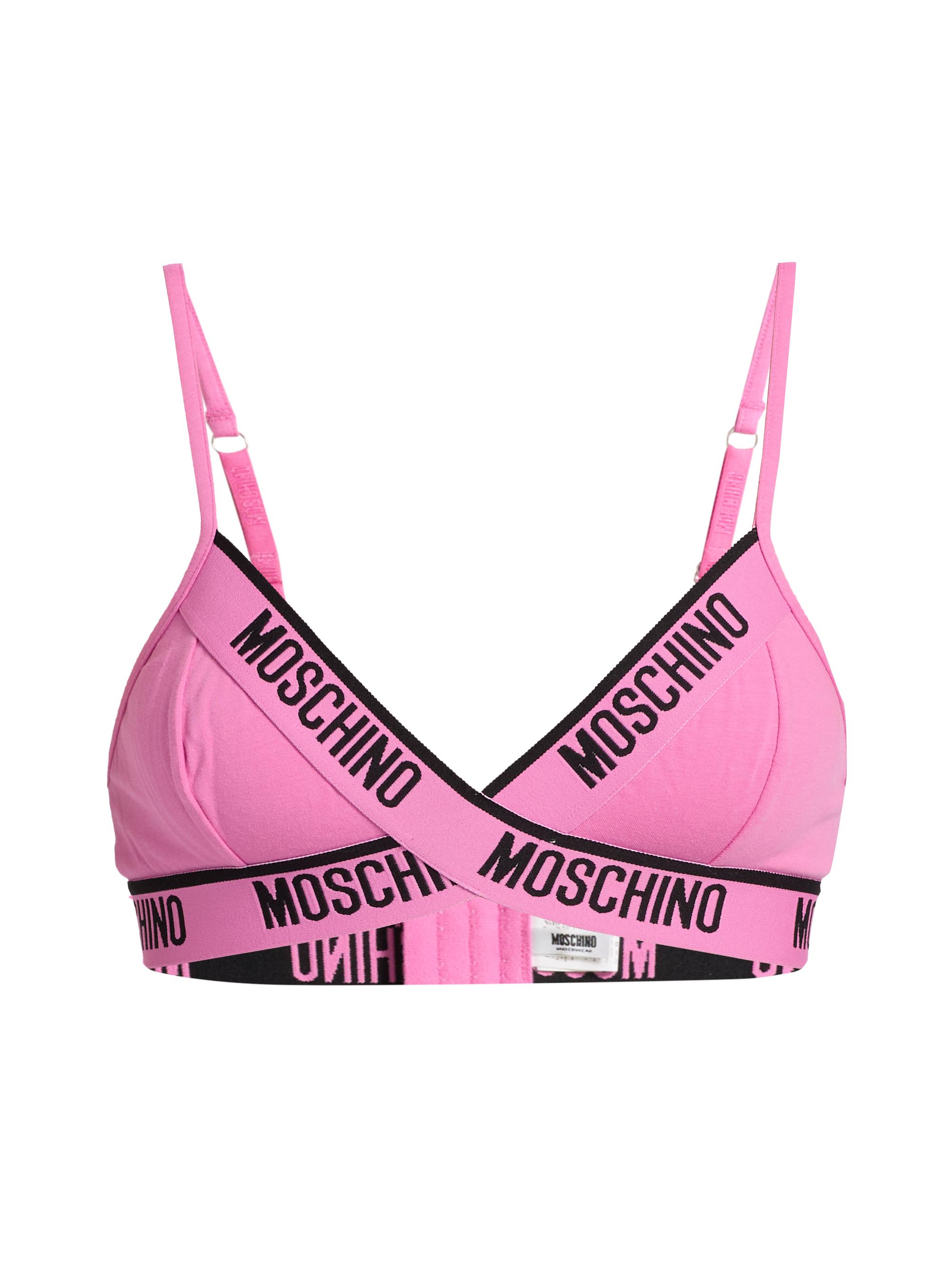 Moschino Women's  Intimo Donna Logo Triangle Bra - Fucsia