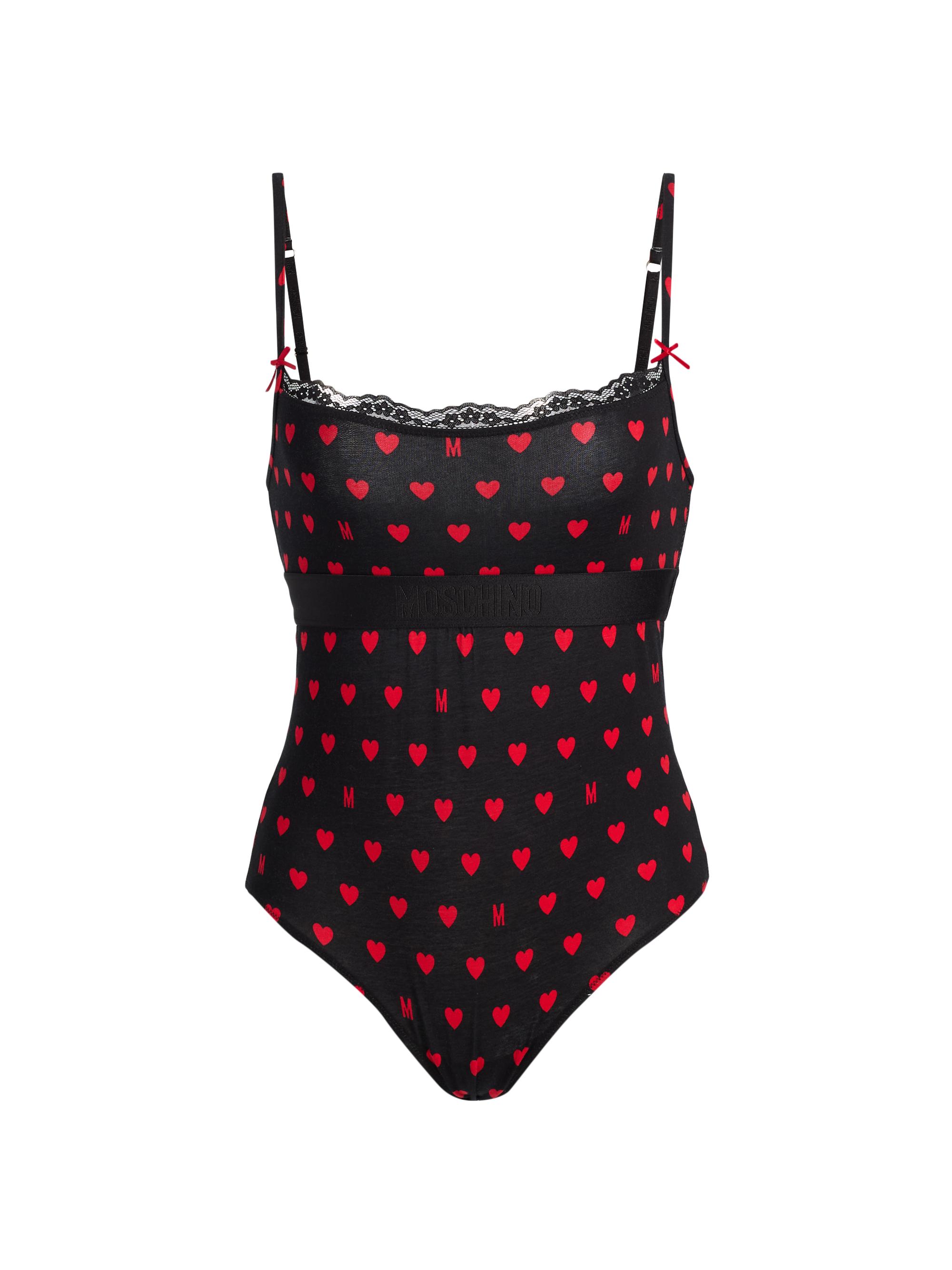 Moschino Women's  Intimo Donna M Hearts Bodysuit - Multi Black