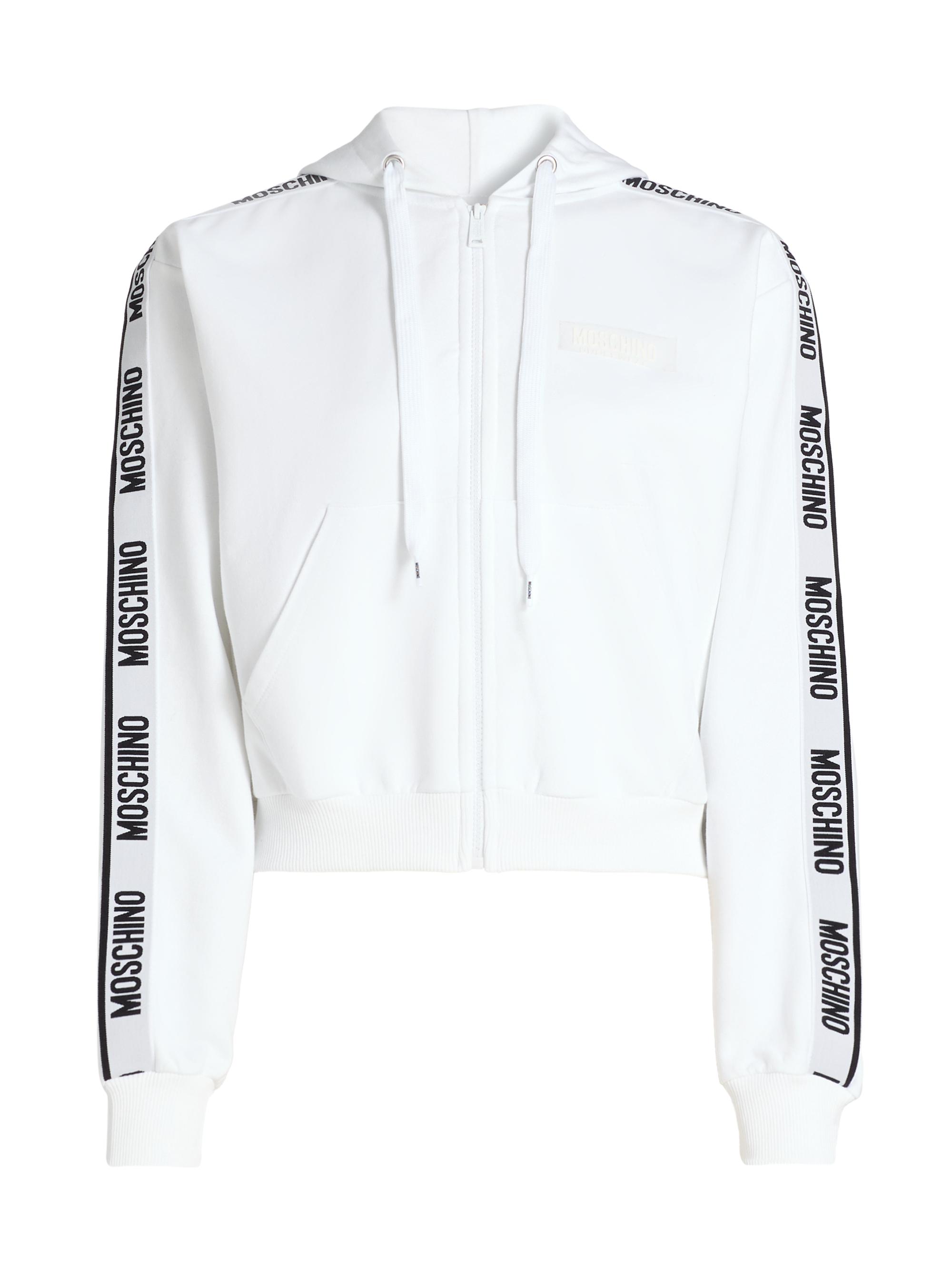 Moschino Women's  Intimo Donna Logo Zip Hoodie - White