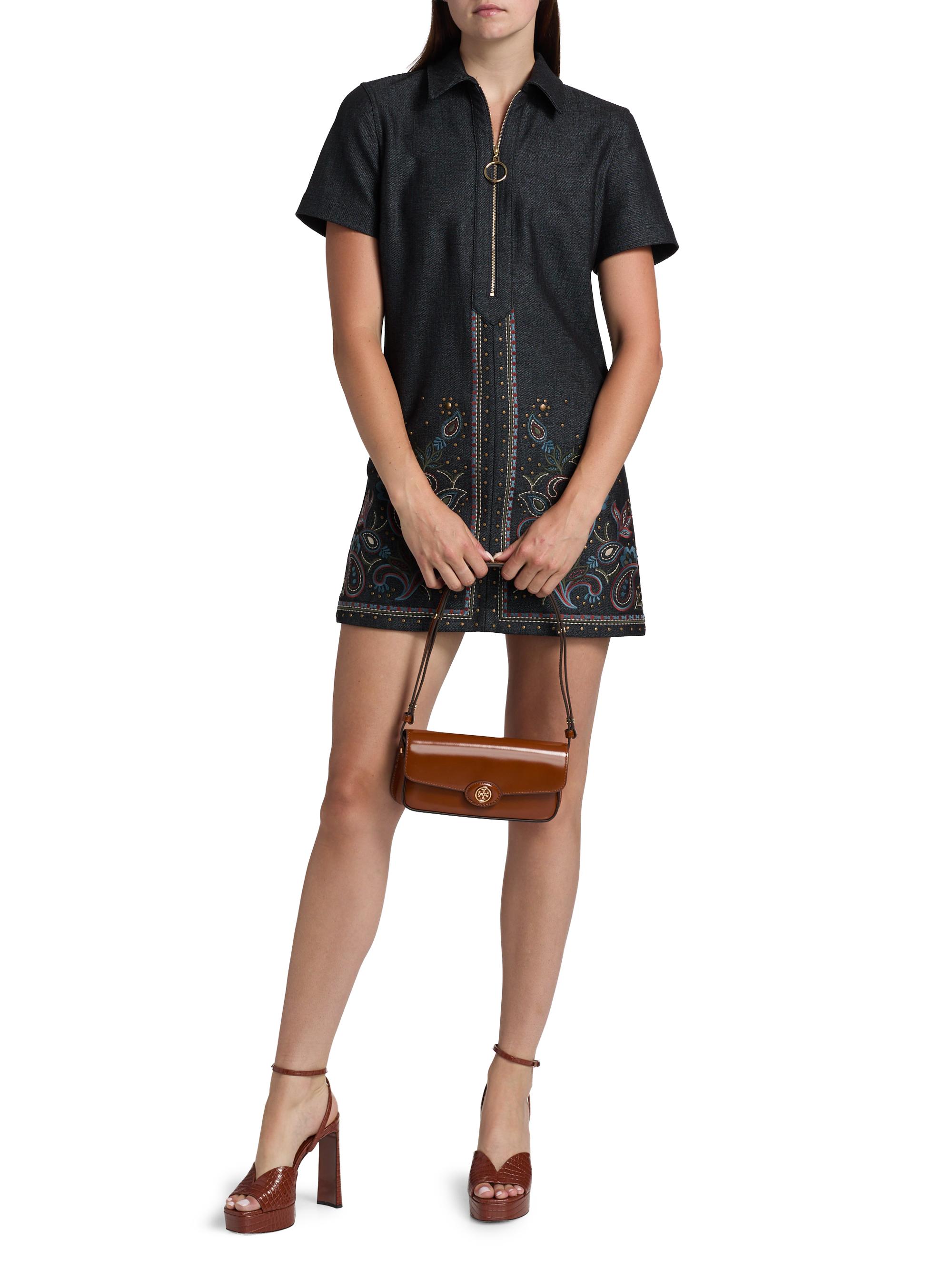 Ramy Brook Kristen Embroidered Paisley Denim Midi-Dress | Saks