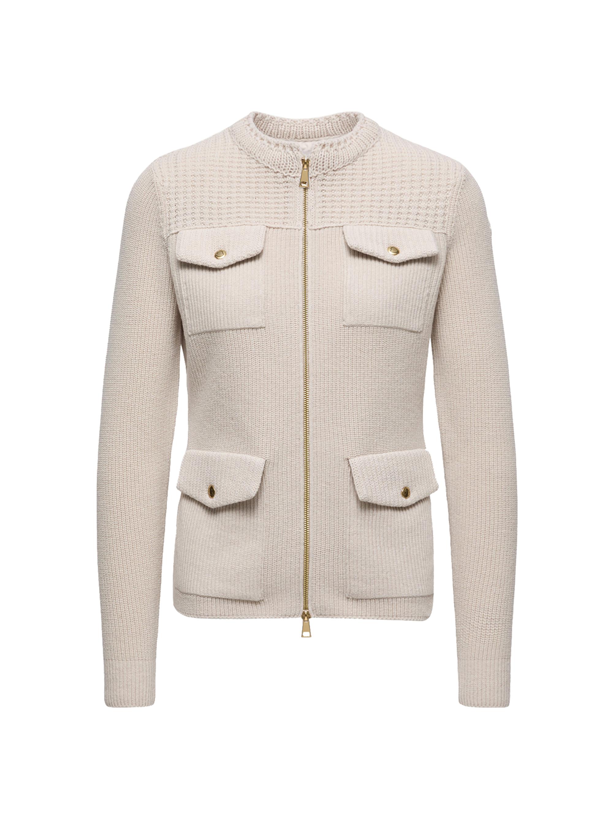 Moncler Women's Down-Filled Cardigan in Wool - White