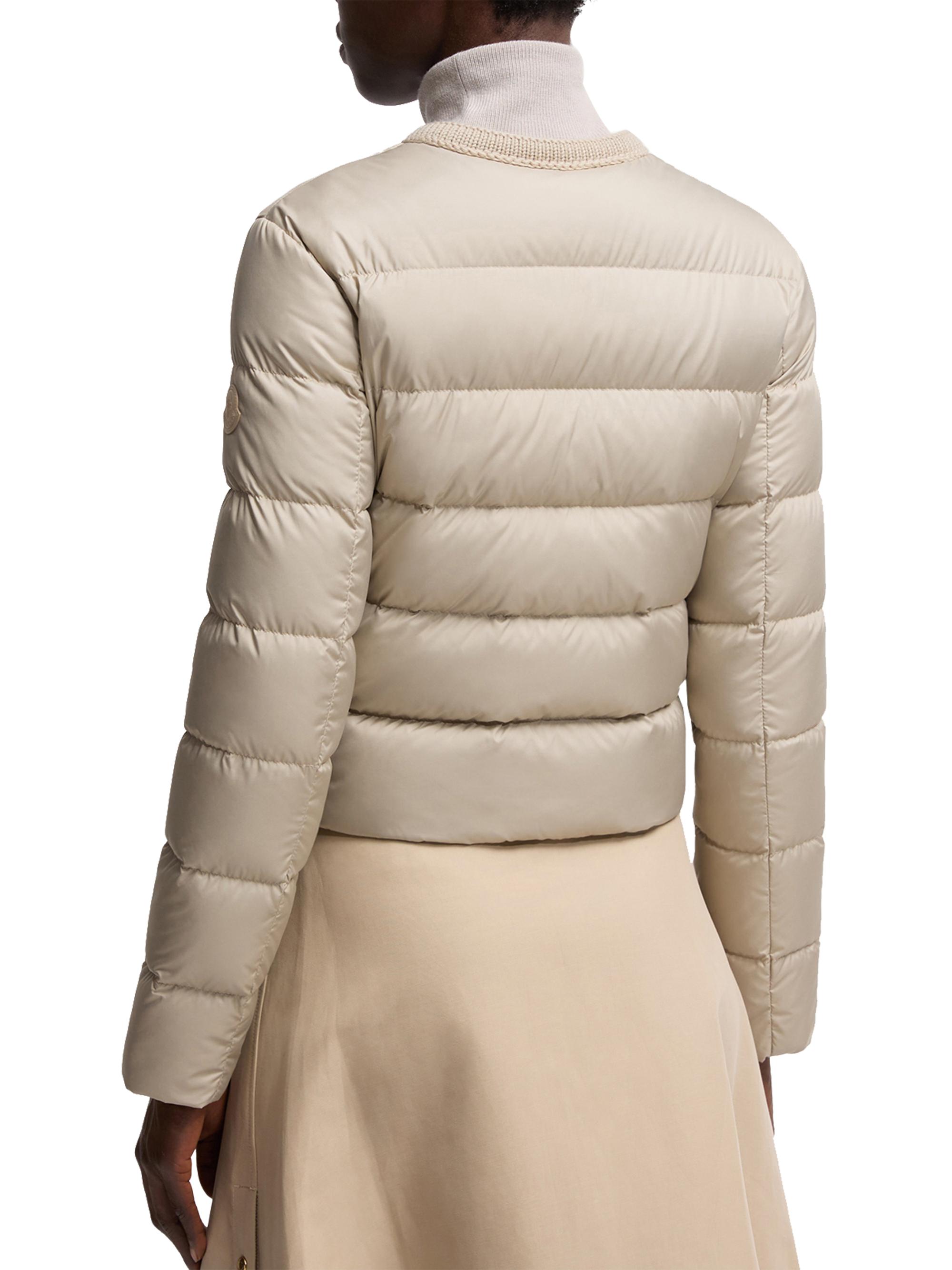 MONCLER ベージュ 長袖 浅米色Suyenne女士中长款连帽羽绒夹克外套- 长款夹克外套和派克