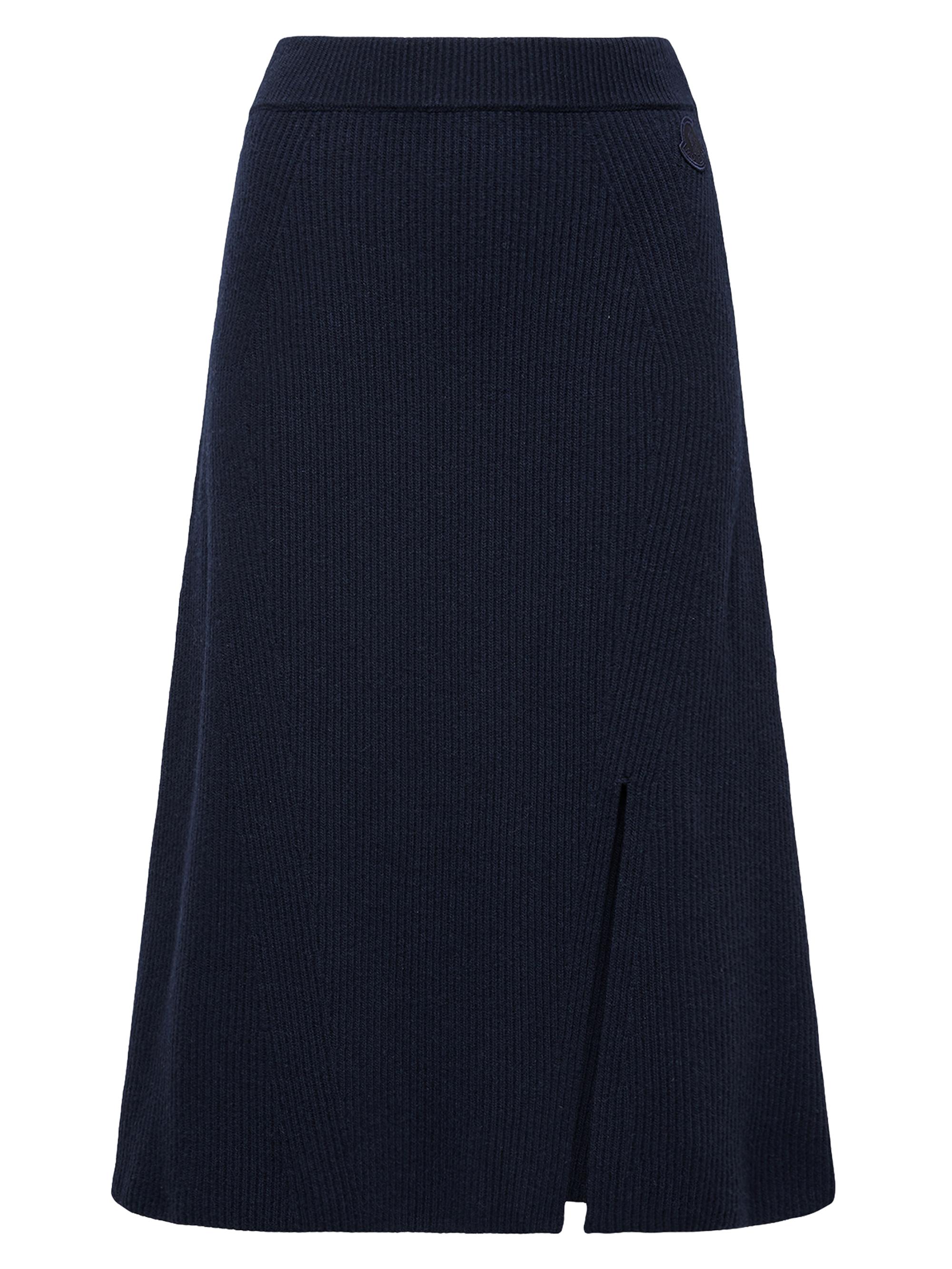 Moncler Women's Skirt in Wool & Cashmere - Dark Blue