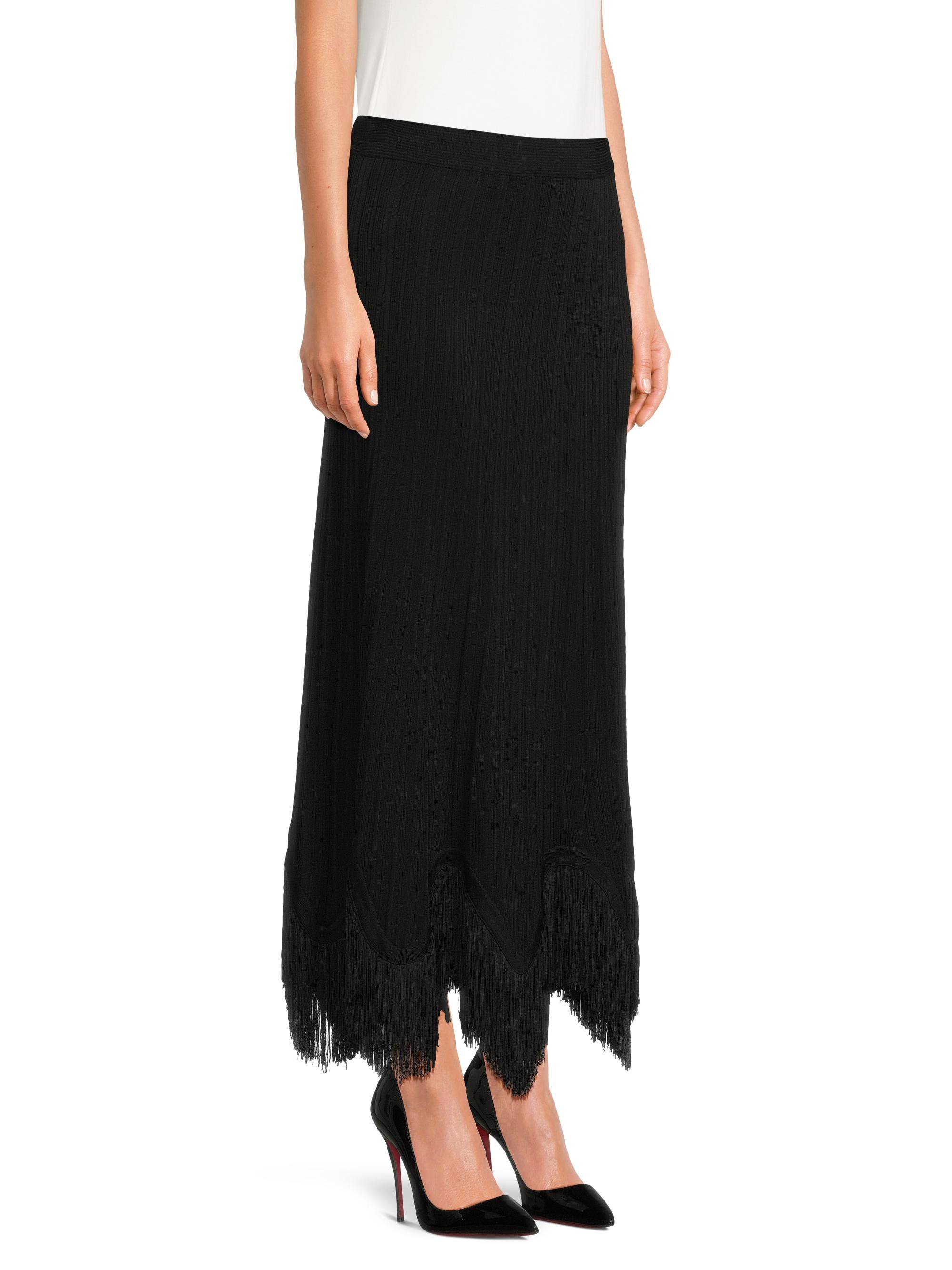 Misook Misook x Lani Lynn Fringe-Hem Rib-Knit Maxi Skirt | Saks