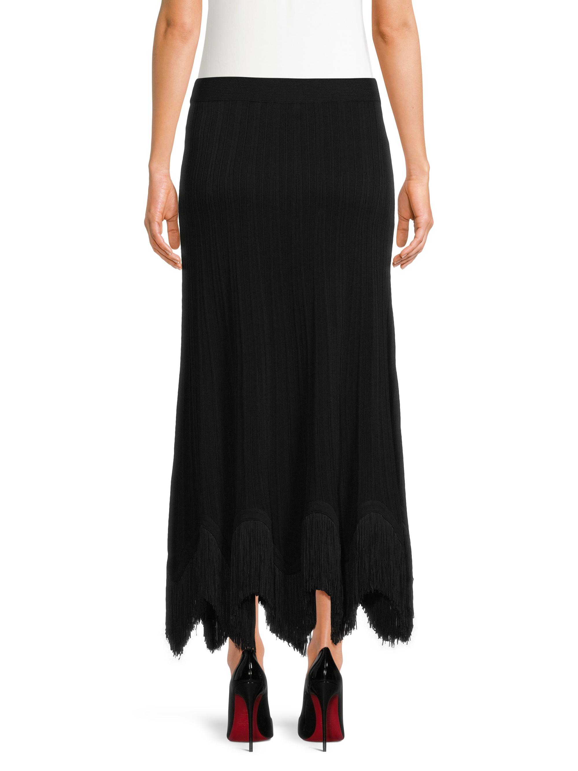 Misook Misook x Lani Lynn Fringe-Hem Rib-Knit Maxi Skirt | Saks