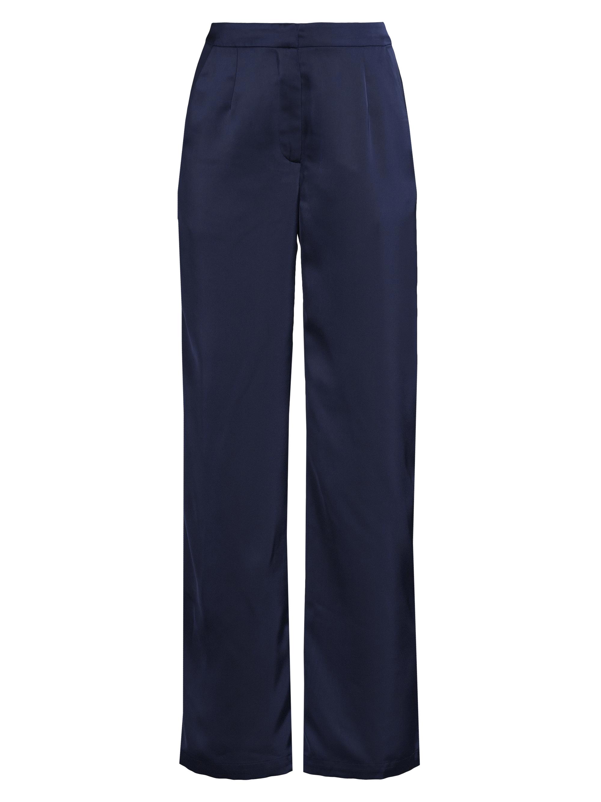 Misook Women's  x Lani Lynn Naomi Wide-Leg Crepe De Chine Pants - Moonlight Navy