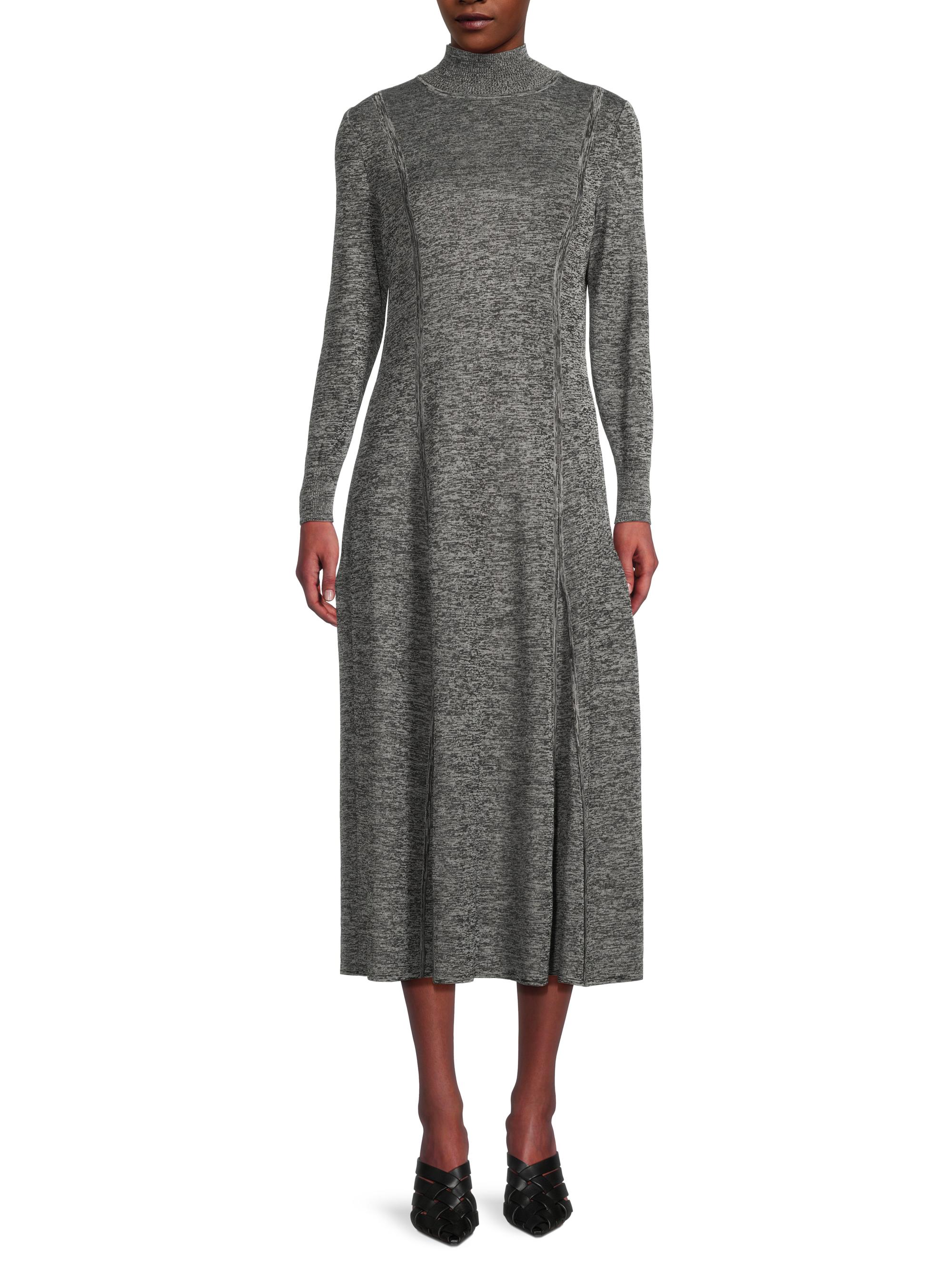 blue dress for baby girl A-Line Floral Jacquard Soft Knit Midi Dress