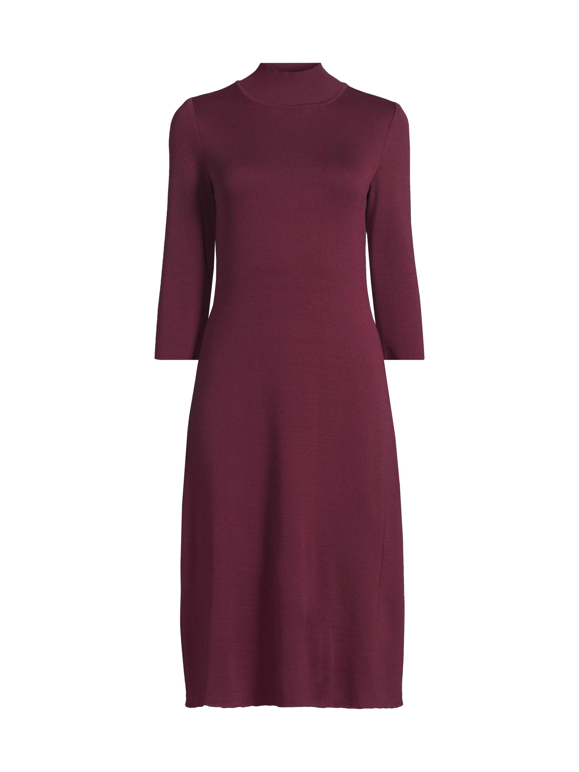 Misook Women's A-Line Tonal Knit Midi-Dress - Sangria