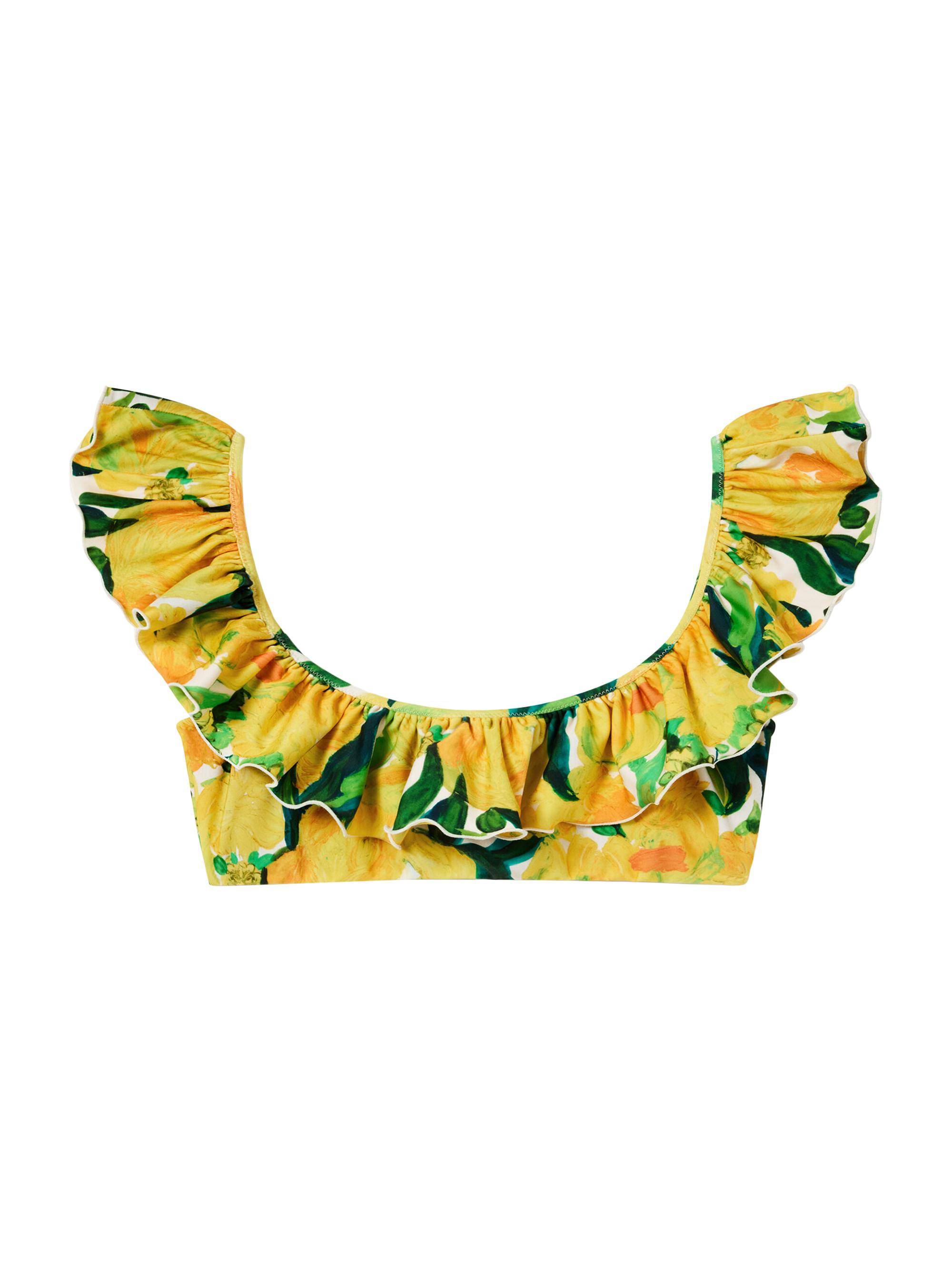 La DoubleJ Women's Ruffle Bikini Top - Zesty Yellow