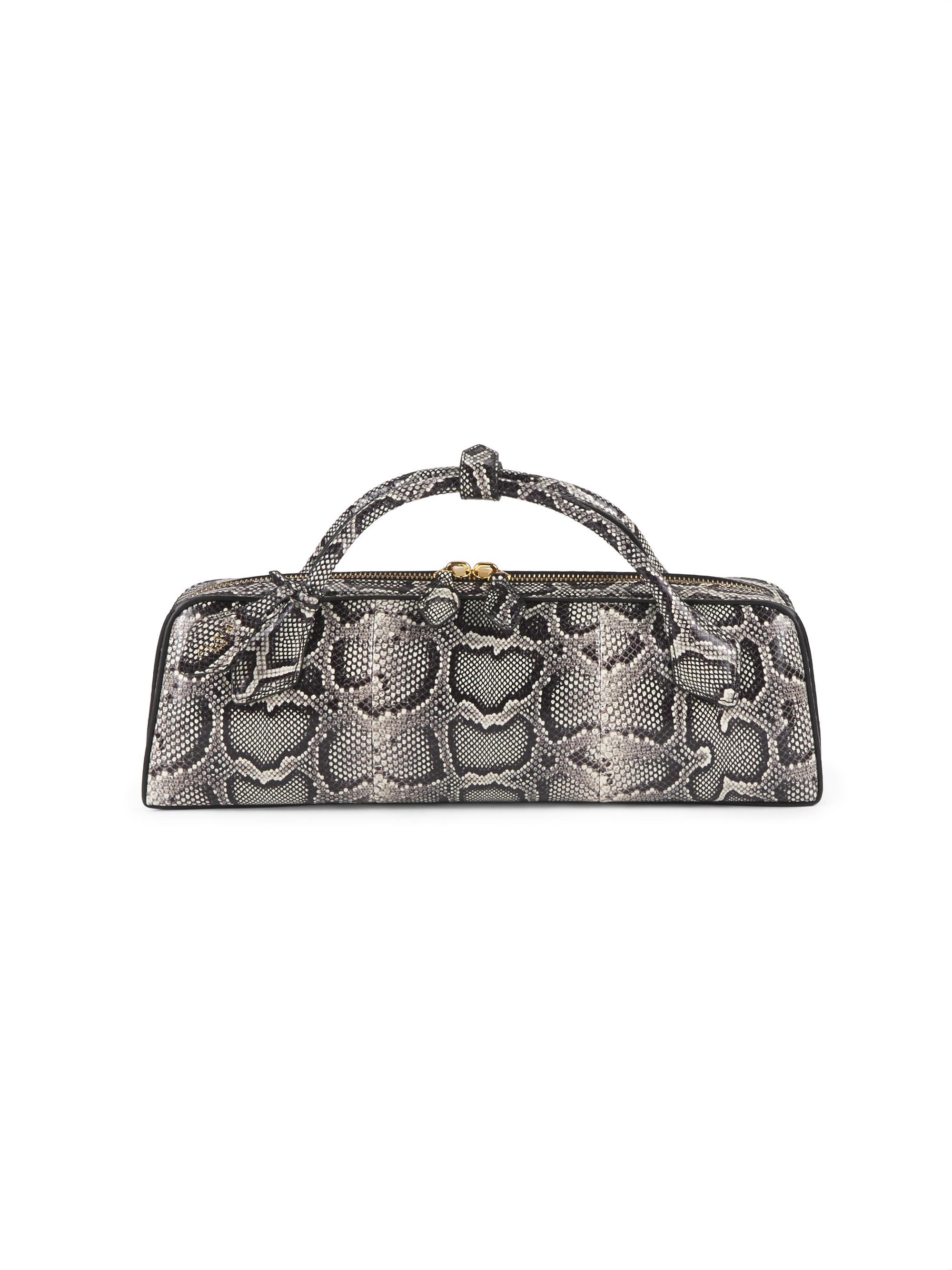 Alaïa Women's Teckel Snakeskin-Embossed Leather Clutch - Blanc Noir