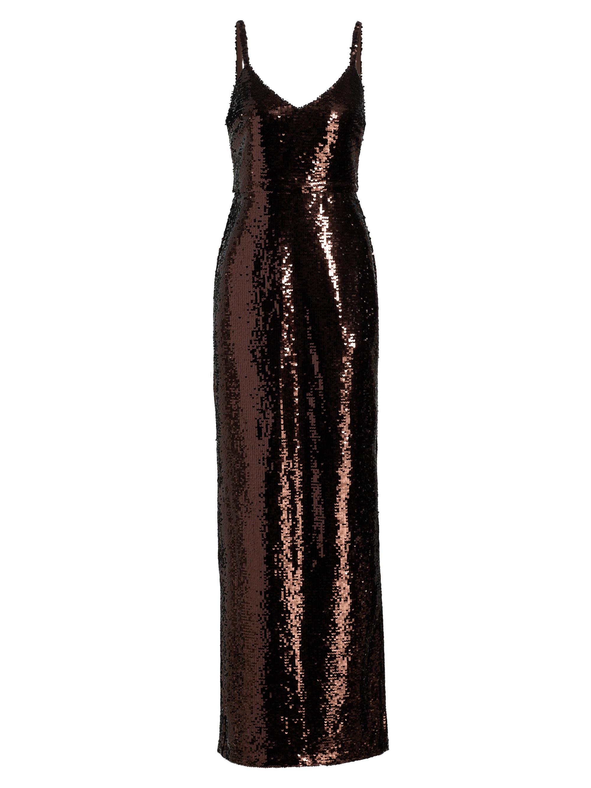 L'AGENCE Women's Karma Sequined Maxi Dress - Chocolate