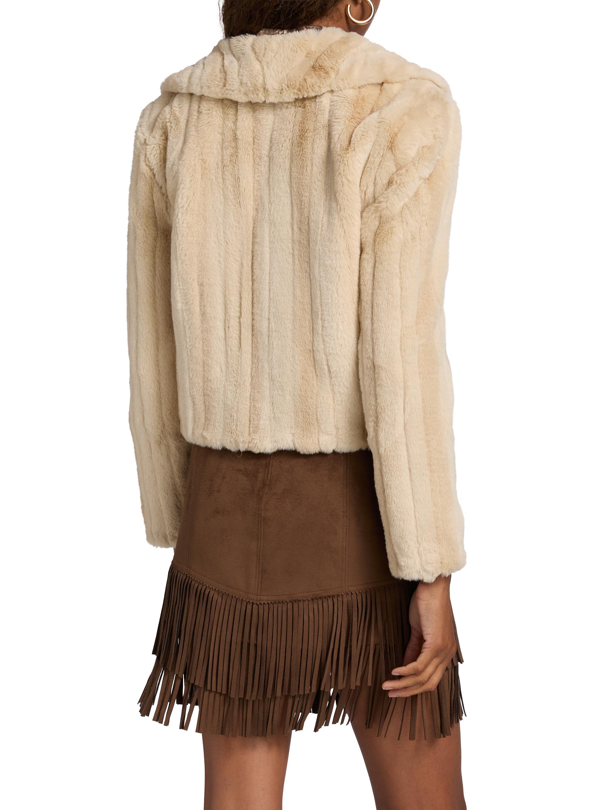 L'AGENCE Davy Faux fur Cropped Jacket | Saks Fifth Avenue
