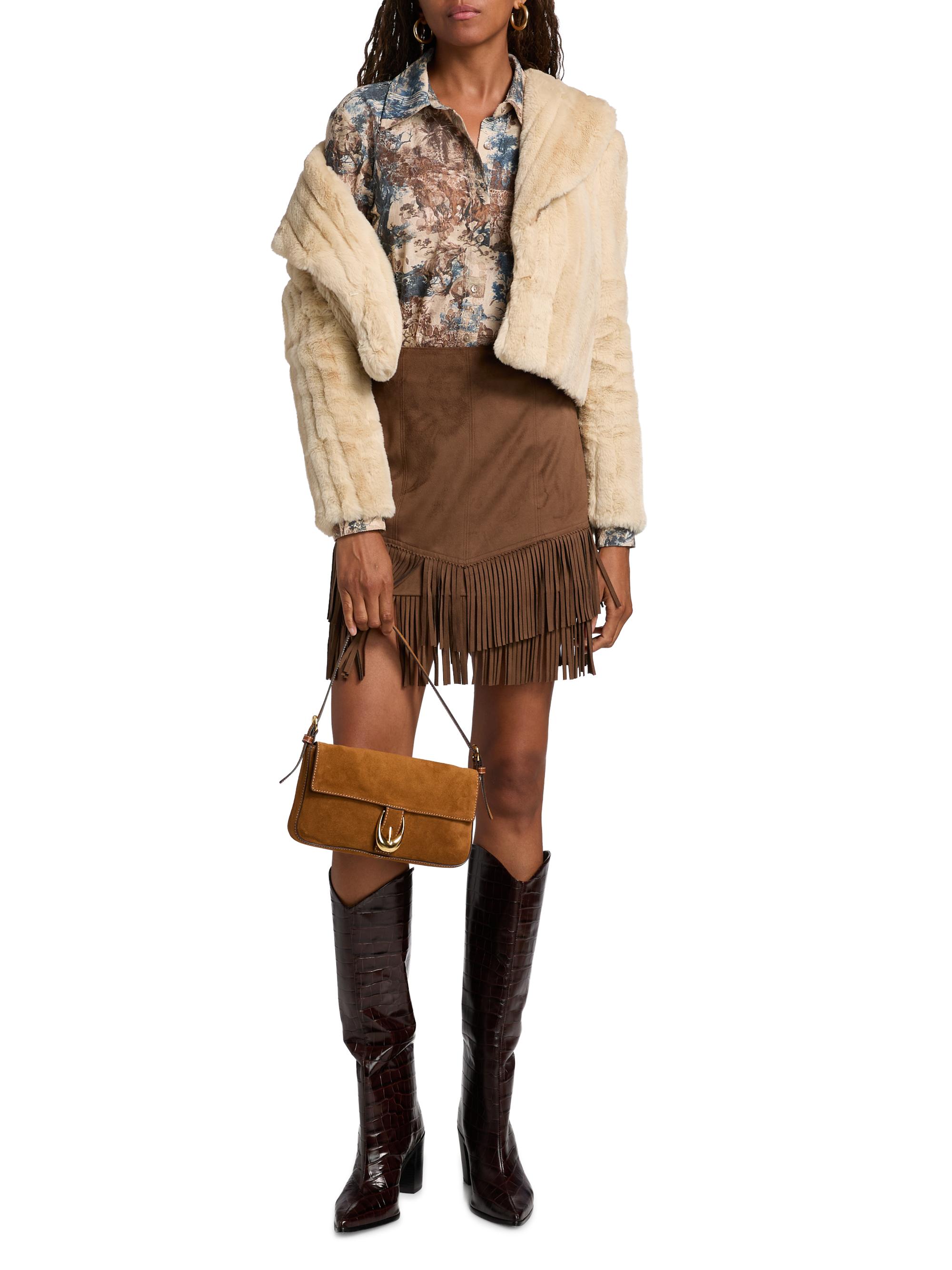 L'AGENCE Davy Faux fur Cropped Jacket | Saks Fifth Avenue